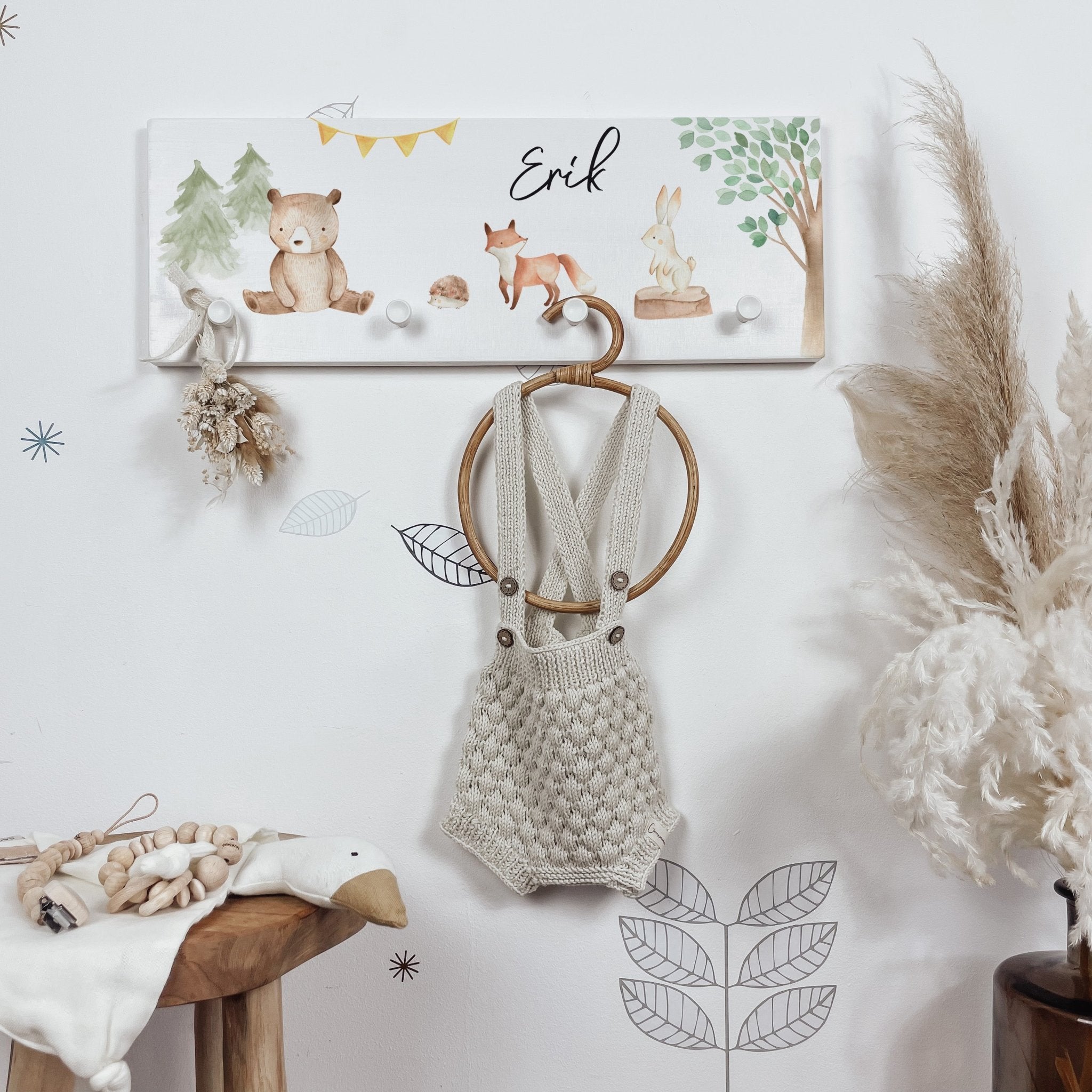Garderobe | Kinderzimmer | Hakenleiste | personalisierbar - WALDTIERE - lyllevenn-store