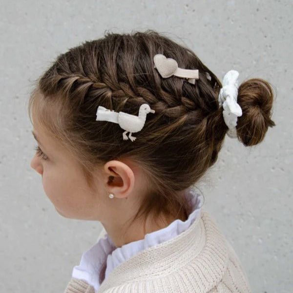 Haarspangen Clips, Kinderhaarspangen Gänse mit Herzen, Haargummis – GÄNSE - lyllevenn-store