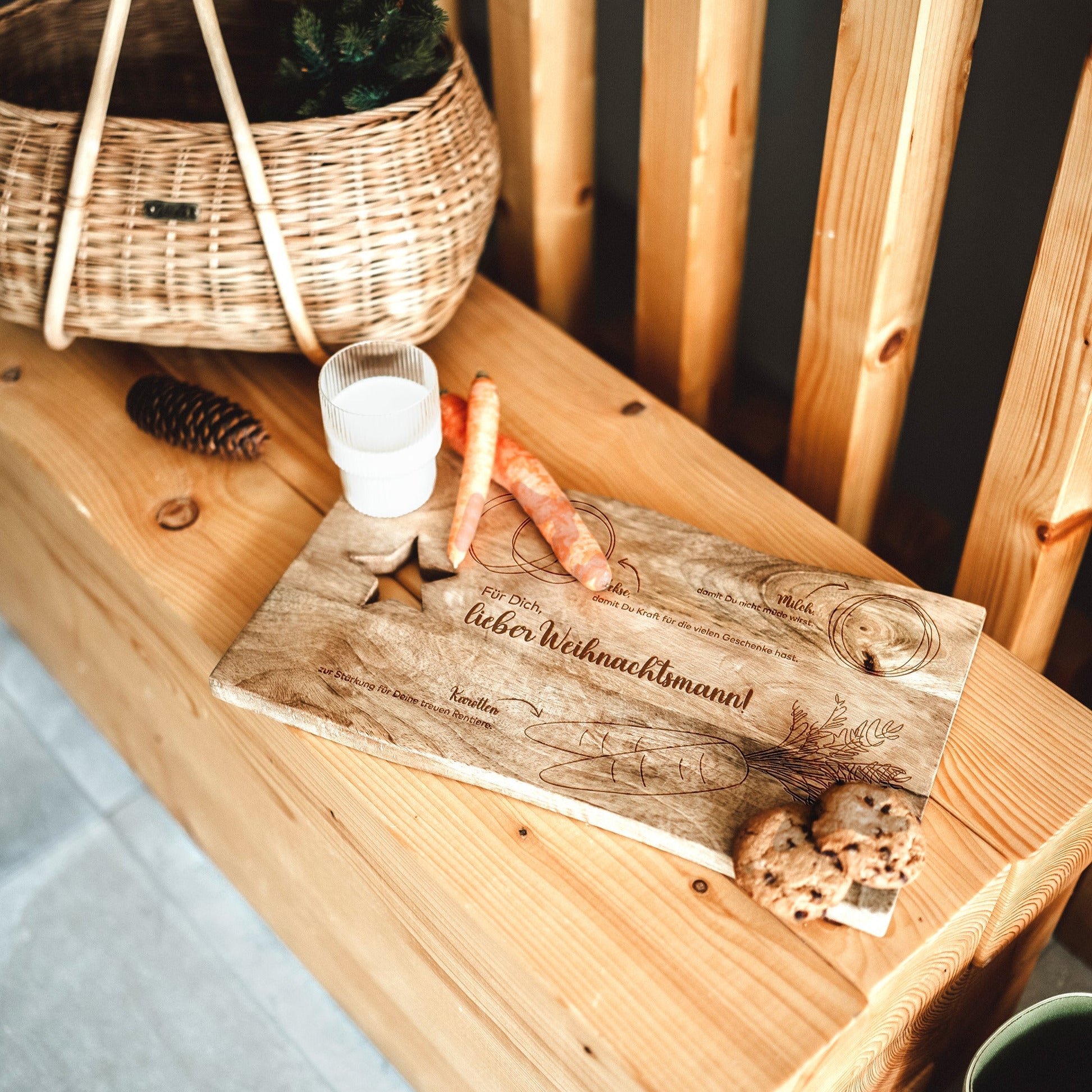 Holzbrett für den Weihnachtsmann | Teller | Stern – SANTA - lyllevenn-store