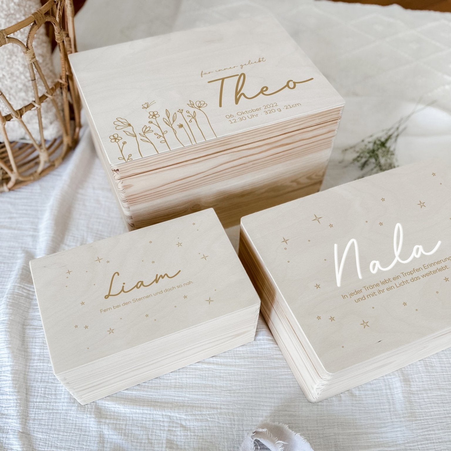 Holzkiste | Sternenkind | Erinnerungskiste | graviert | Erinnerungsbox - Verlust - lyllevenn-store