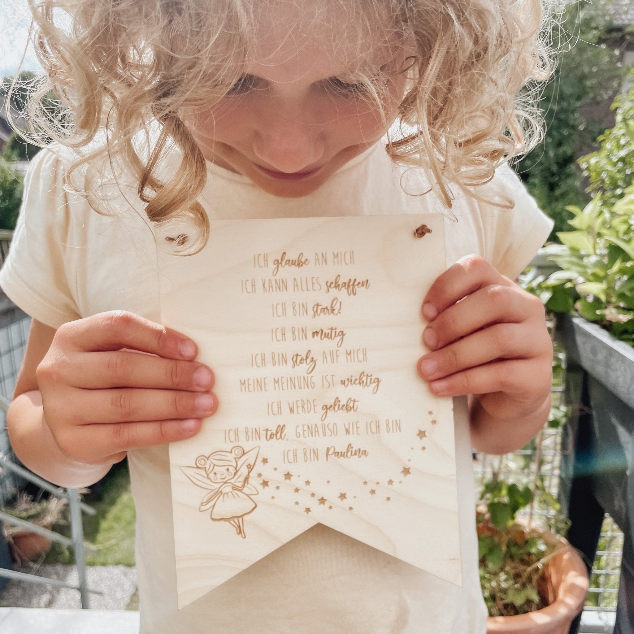 Holzwimpel - mit Motiven und positiven Affirmationen - lyllevenn