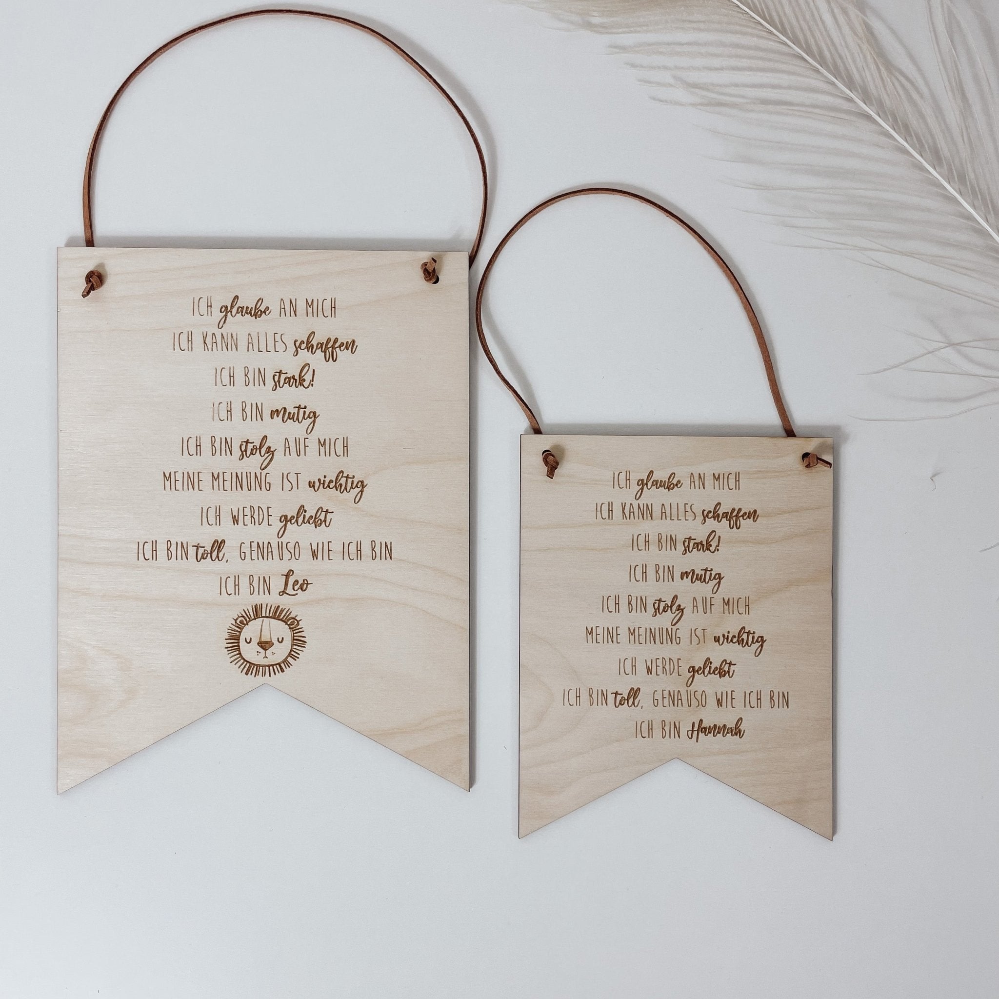 Holzwimpel - mit Motiven und positiven Affirmationen - lyllevenn