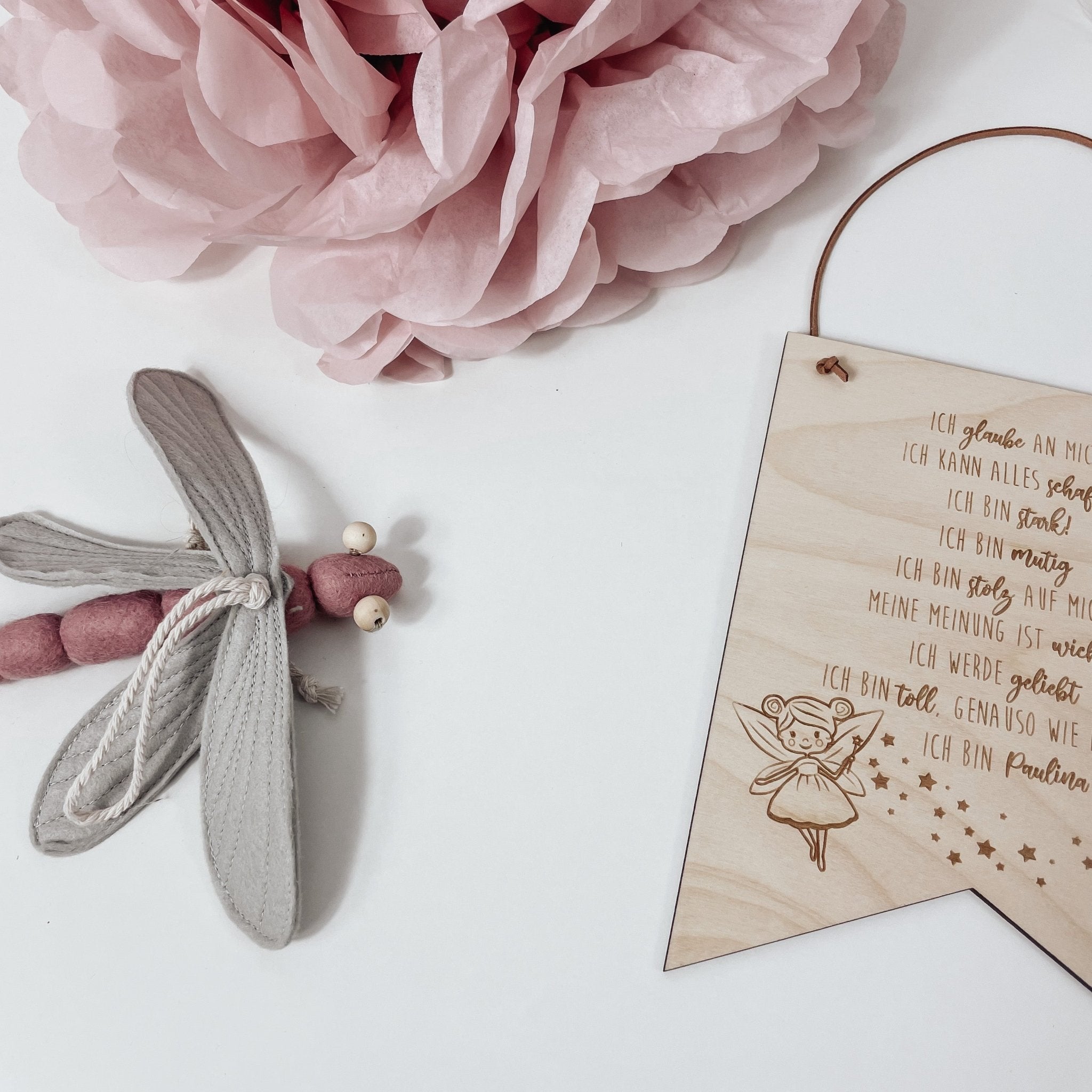 Holzwimpel - mit Motiven und positiven Affirmationen - lyllevenn