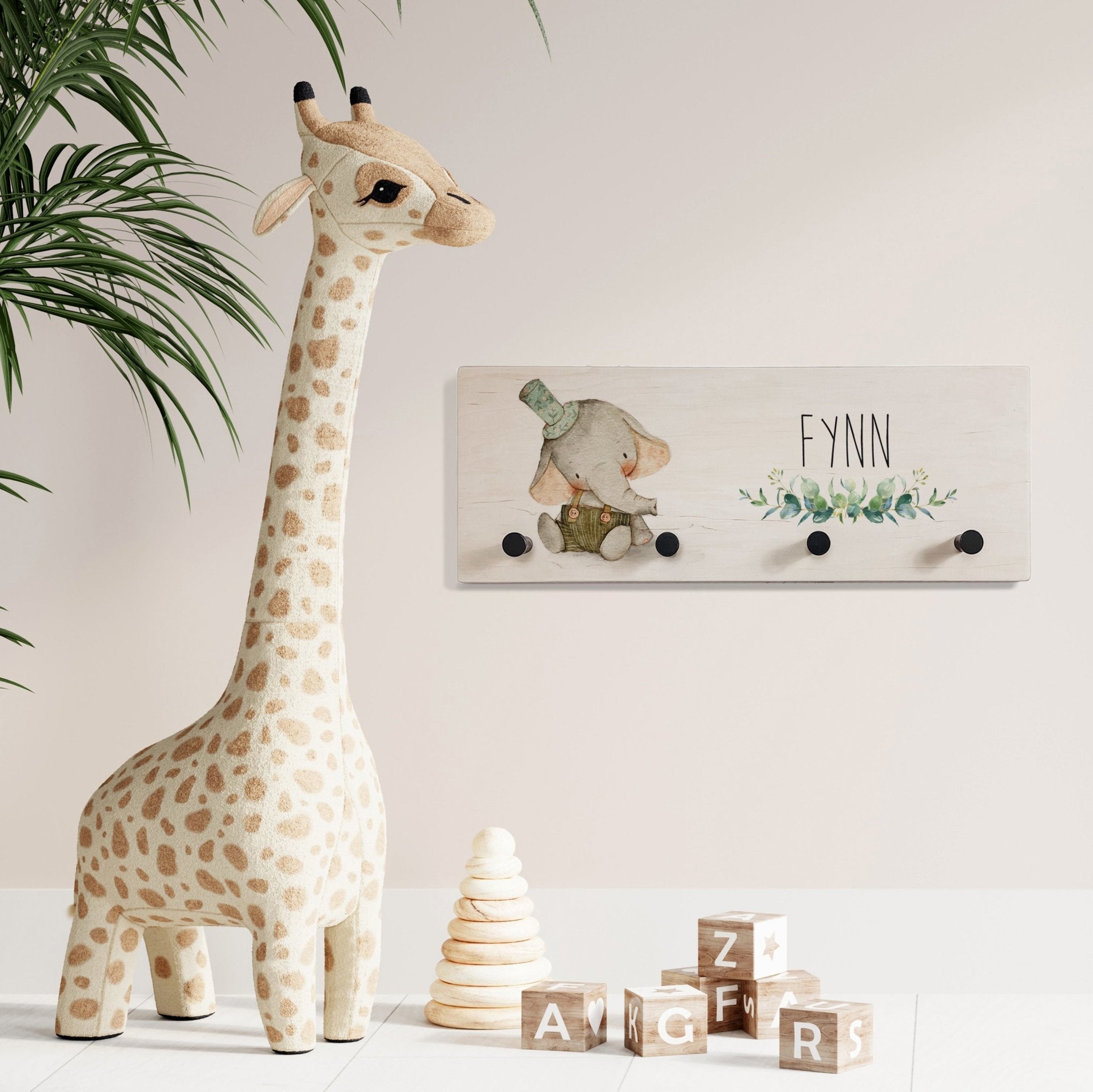 Kindergarderobe Holz personalisiert - Eukalyptus - lyllevenn