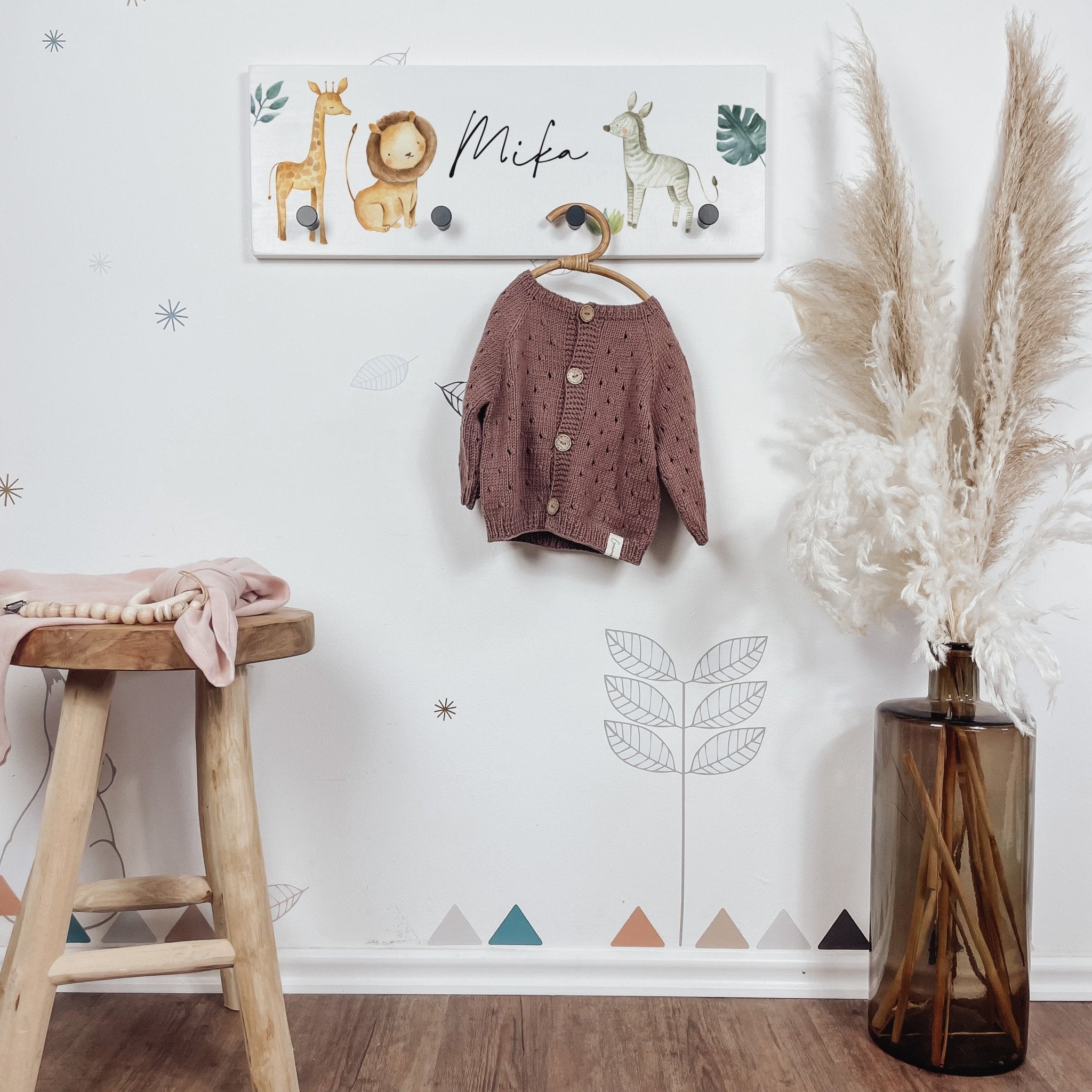 Kindergarderobe | Kinderzimmer | Hakenleiste | personalisierbar - SAFARI MINI - lyllevenn-store