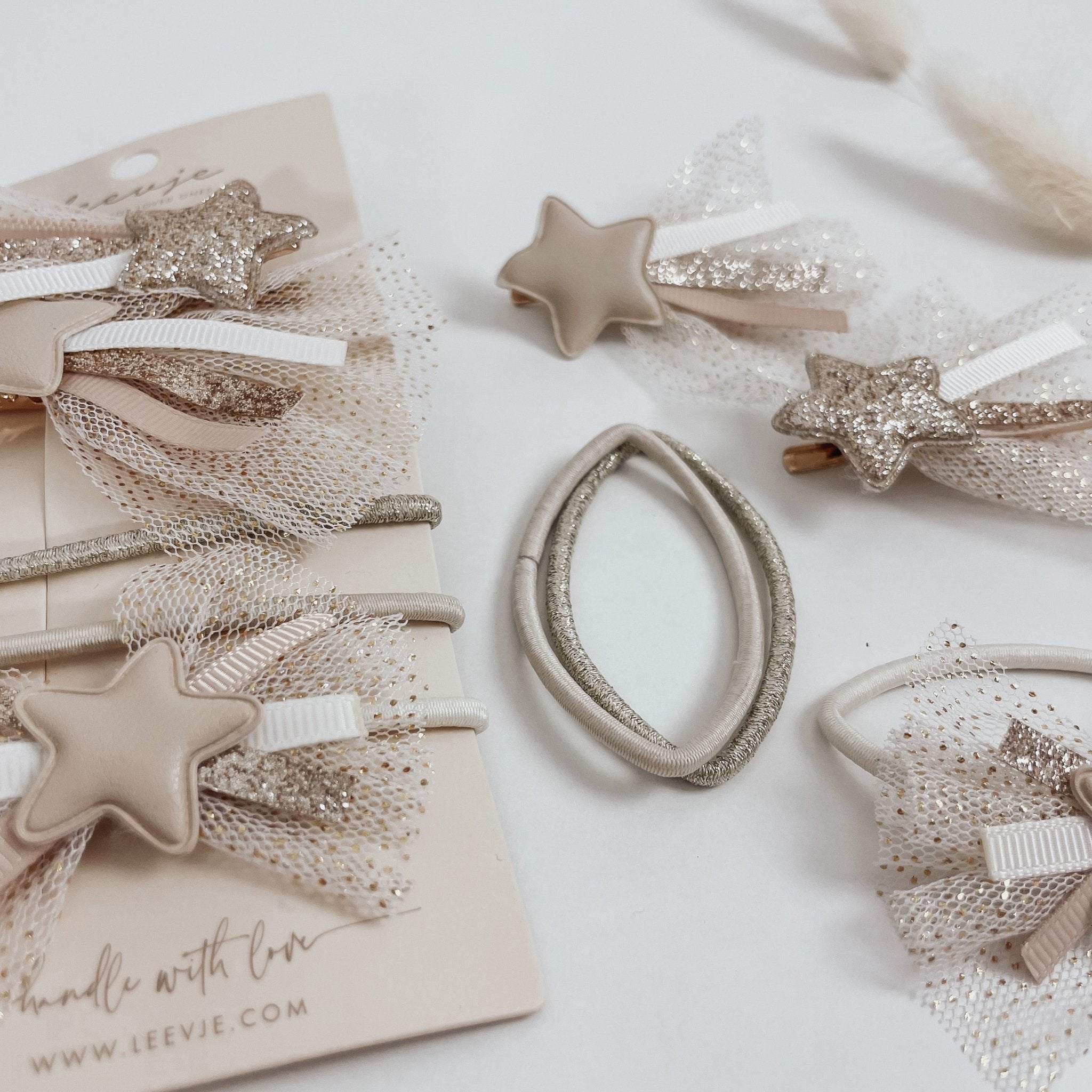 Kinderhaarspangen | Glitzer | Tüll - Sparkly Star Mix - lyllevenn-store