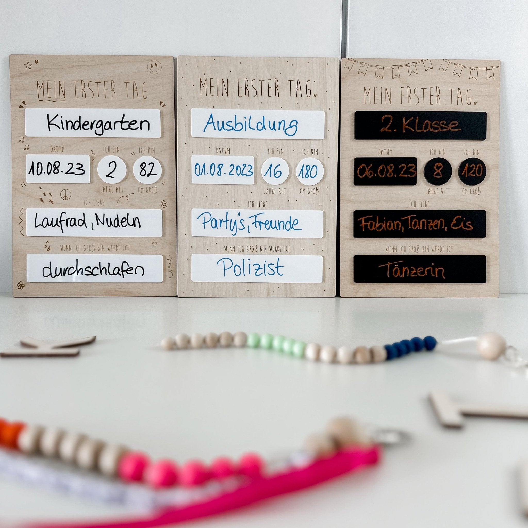 Mein erster Tag | Tafel Wiederbeschreibbar – Schulkind - lyllevenn-store