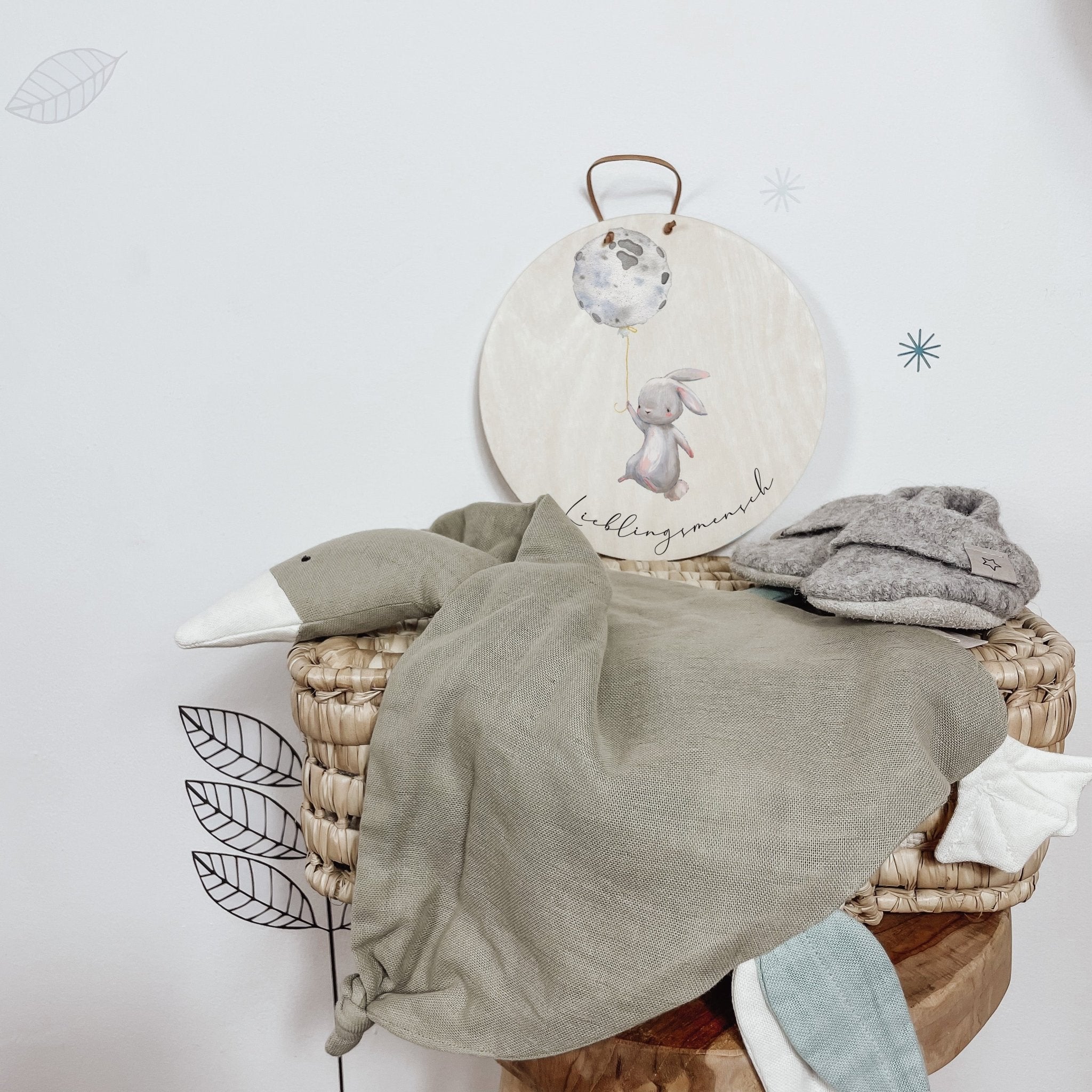 Namensschild | Kinderzimmer | Holzschild | personalisierbar - EVE HASE - lyllevenn-store