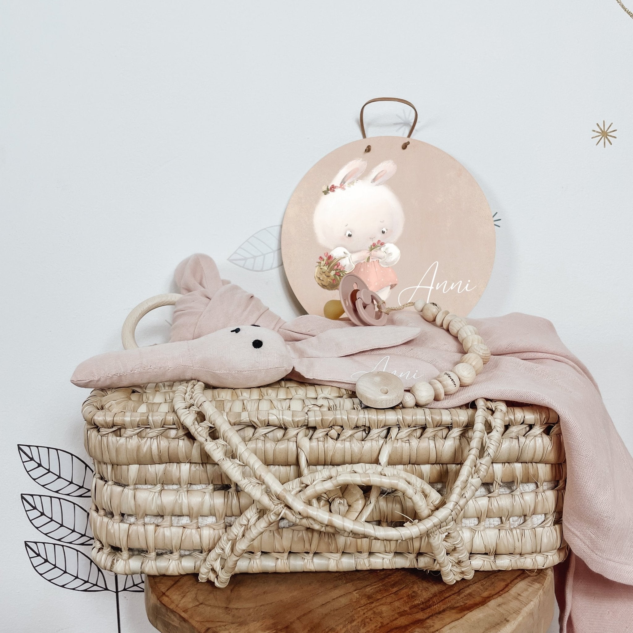 Namensschild | Kinderzimmer | Holzschild | personalisierbar - EVE HASE - lyllevenn-store