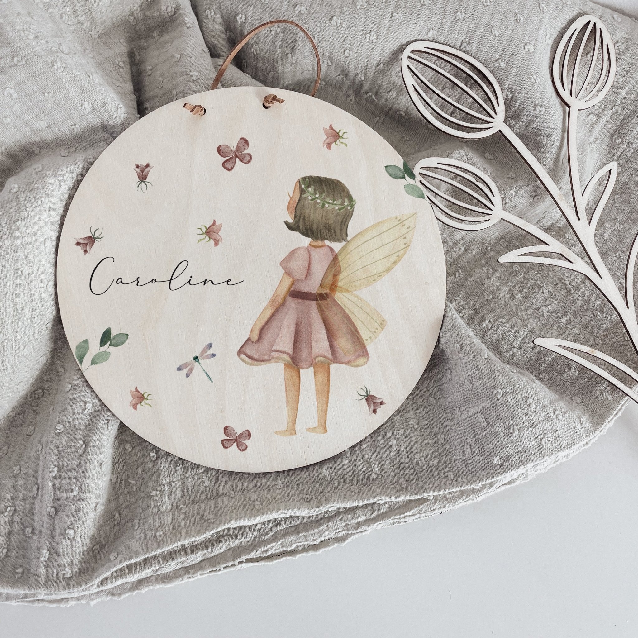 Namensschild | Kinderzimmer | Holzschild | personalisierbar - FEEN / FAIRIES - lyllevenn-store