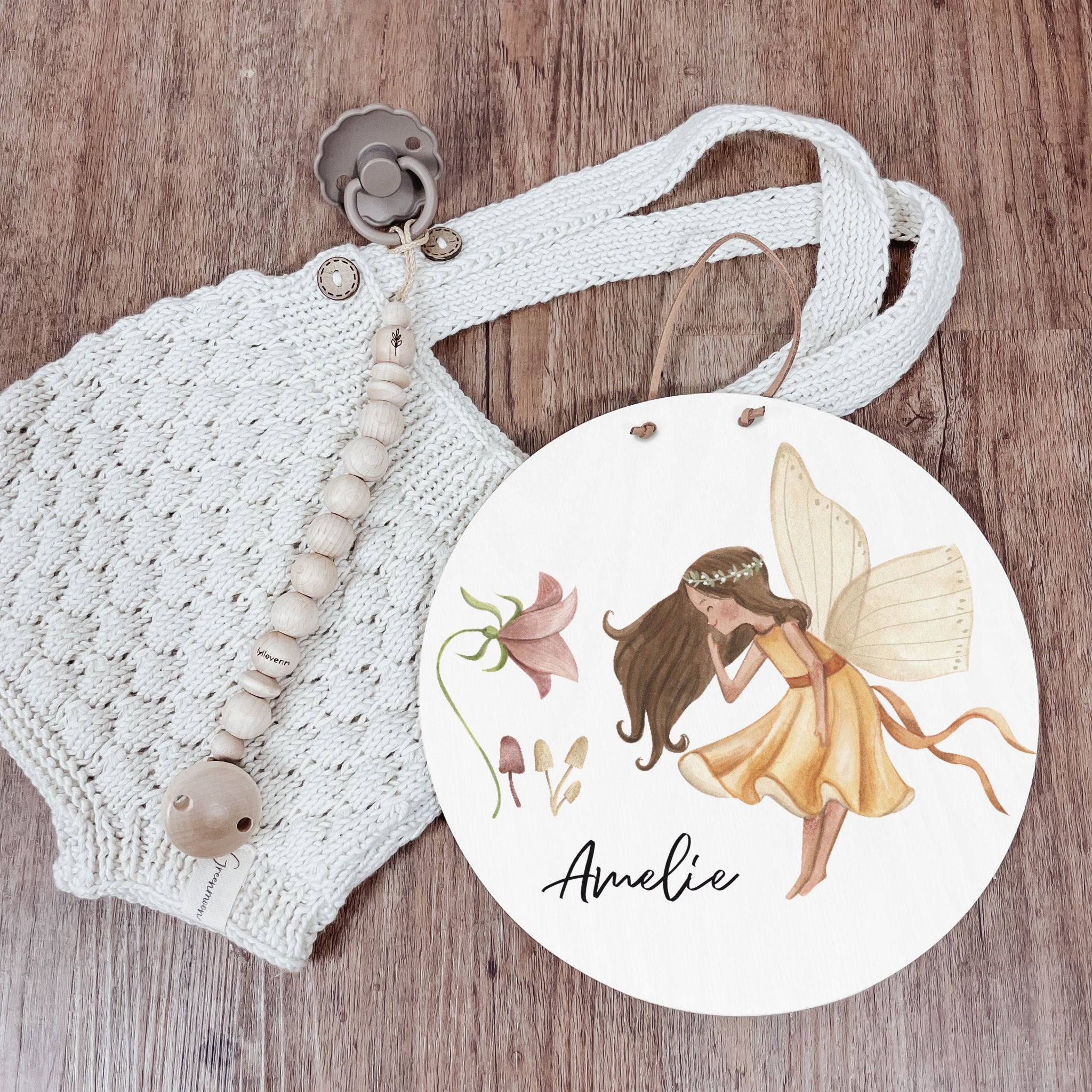 Namensschild | Kinderzimmer | Holzschild | personalisierbar - FEEN / FAIRIES - lyllevenn-store