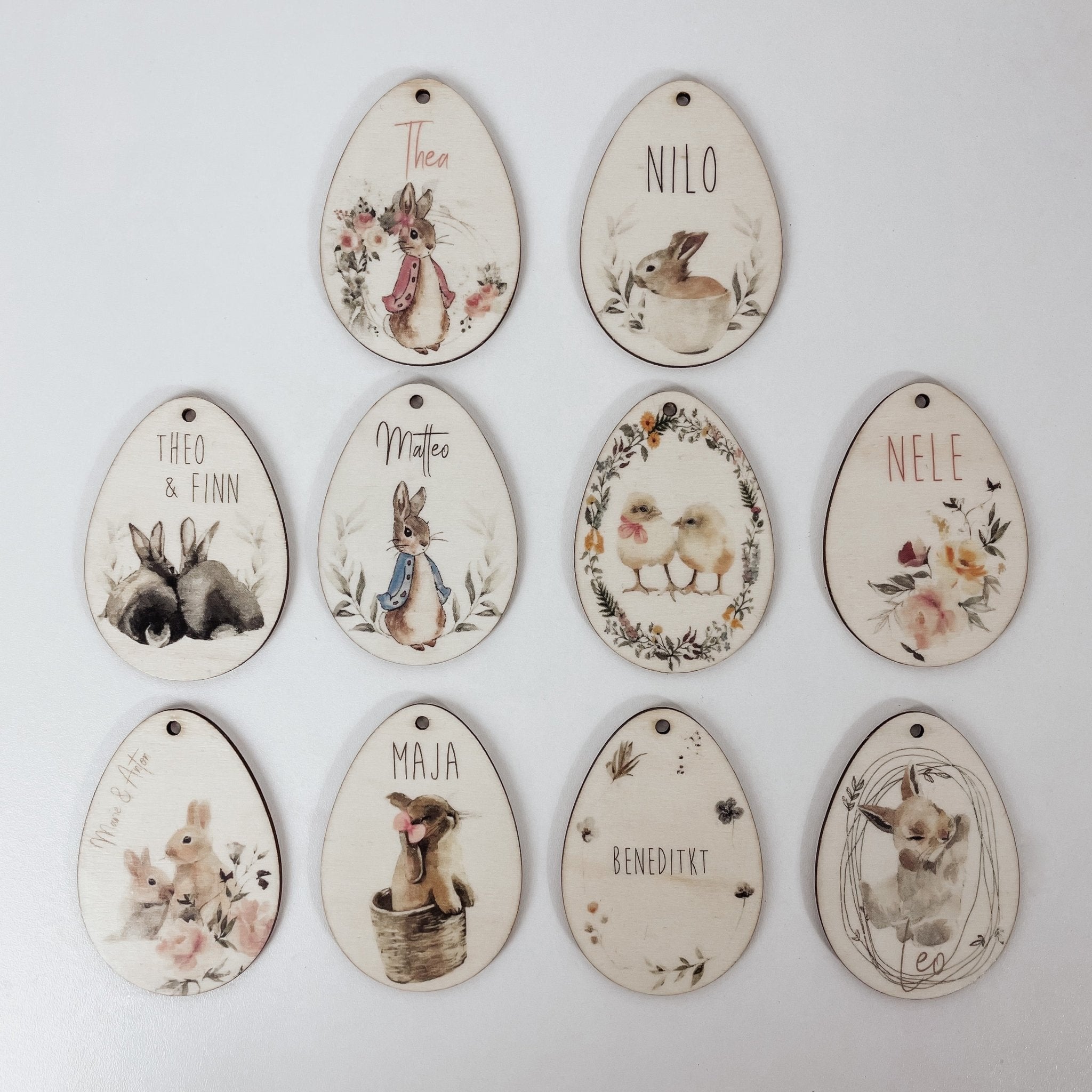 Personalisierte Osteranhänger aus Holz – Perfekte Deko & Geschenkidee zu Ostern - lyllevenn
