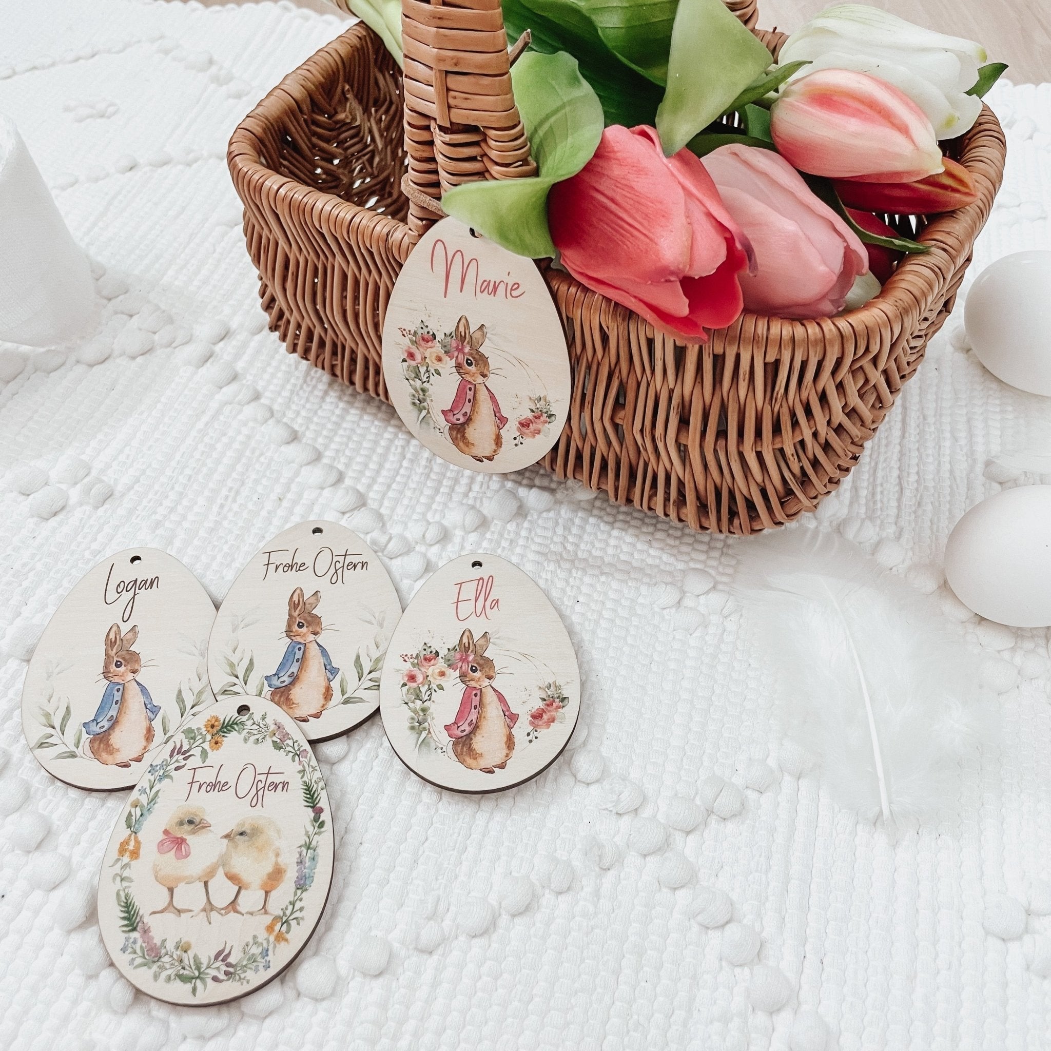 Personalisierte Osteranhänger aus Holz – Perfekte Deko & Geschenkidee zu Ostern - lyllevenn