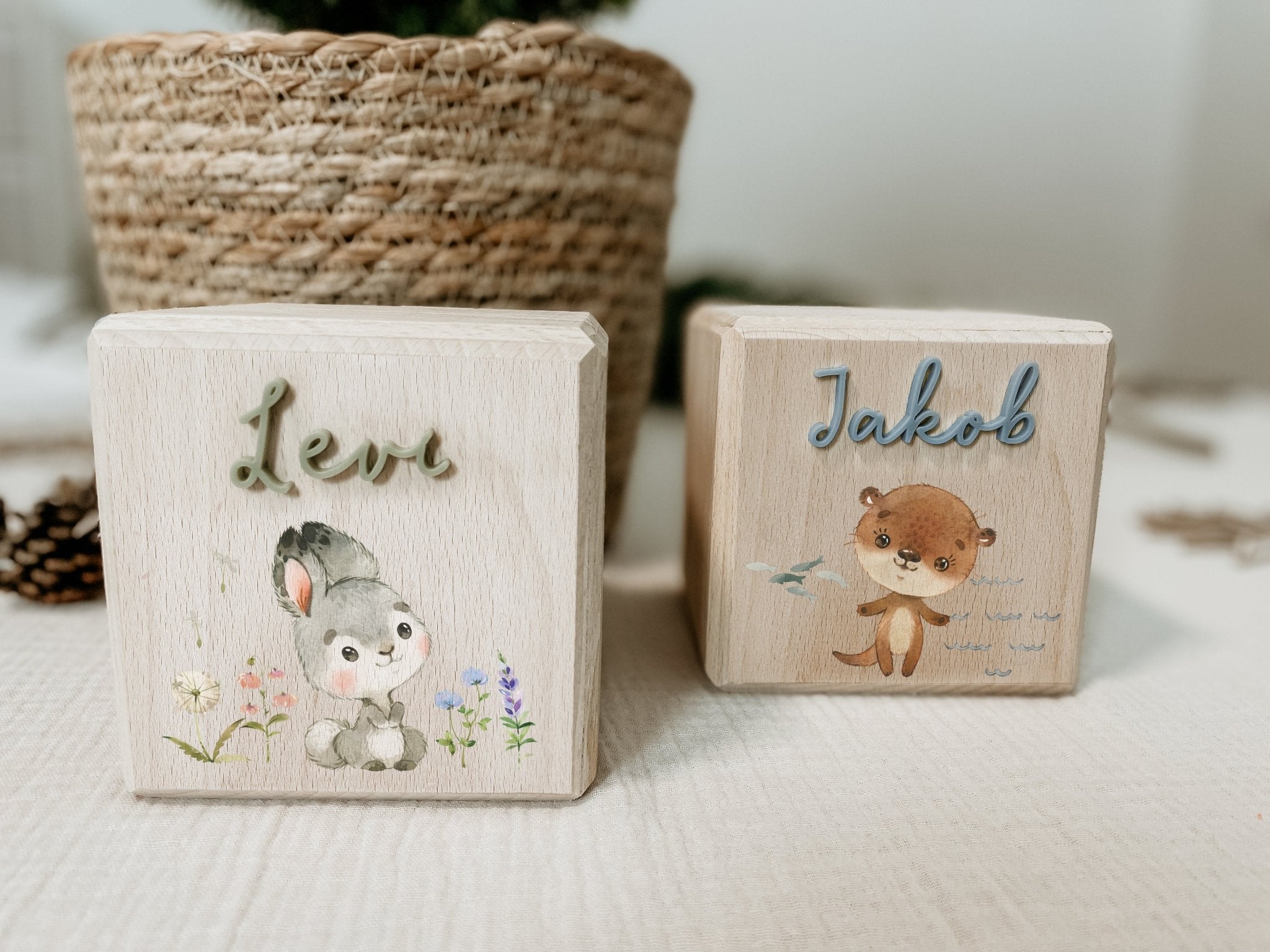 Personalisierte Spardose Holz, WALDTIERE, Sparschwein personalisiert, Spardose Kind, Baby Geschenk Geburt, Holzspardose, Geldgeschenk Taufe - lyllevenn-store