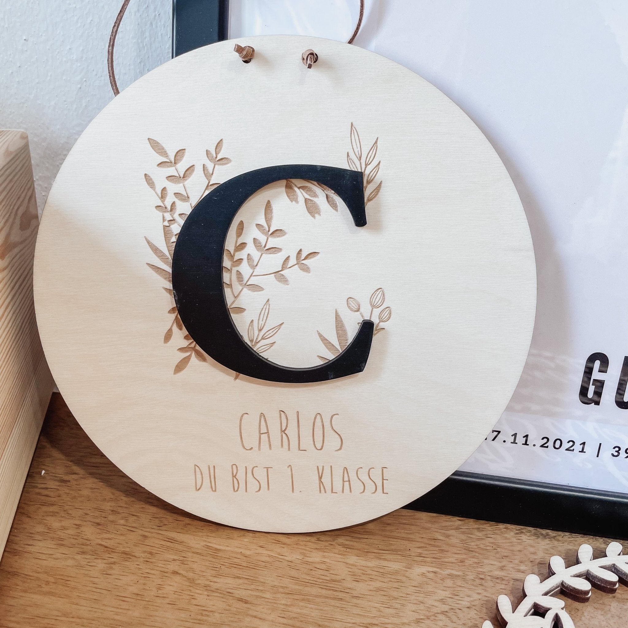 Personalisiertes Holzschild - 3D Buchstabe - lyllevenn