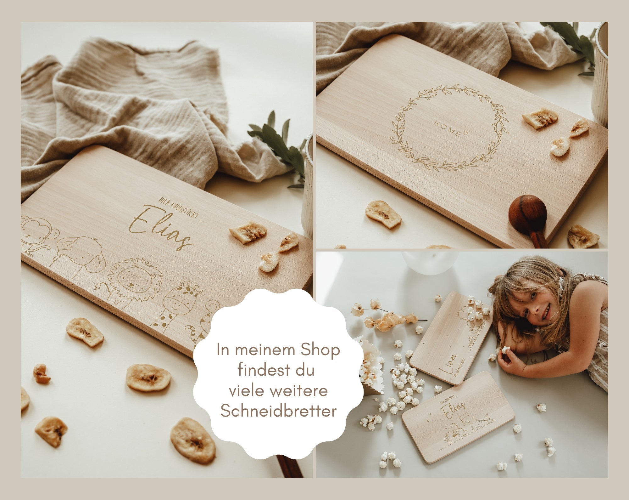 Personalisiertes Schneidebrett als Geschenk | Holzbrettchen | Frühstücksbrett Otter - lyllevenn-store