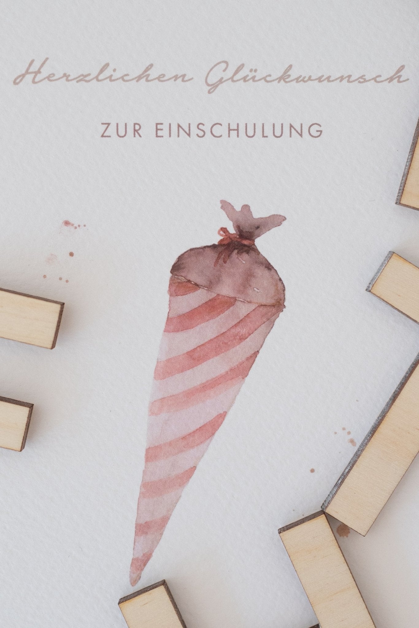 Postkarte Schultüte "Glückwunsch Einschulung" - Grußkarte - lyllevenn-store