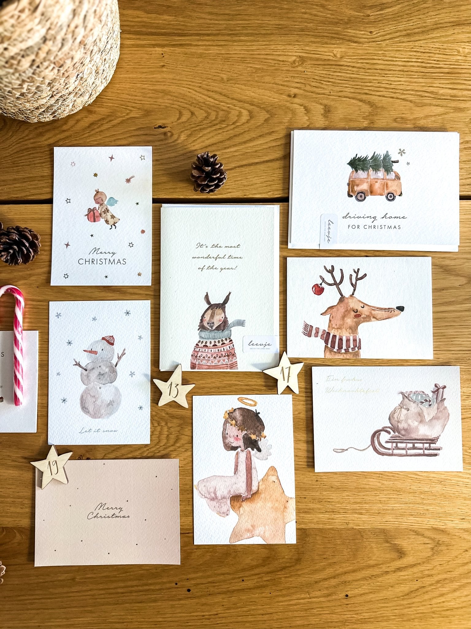 Postkarte | Weihnachten | Schlitten - Ein frohes Fest - lyllevenn-store