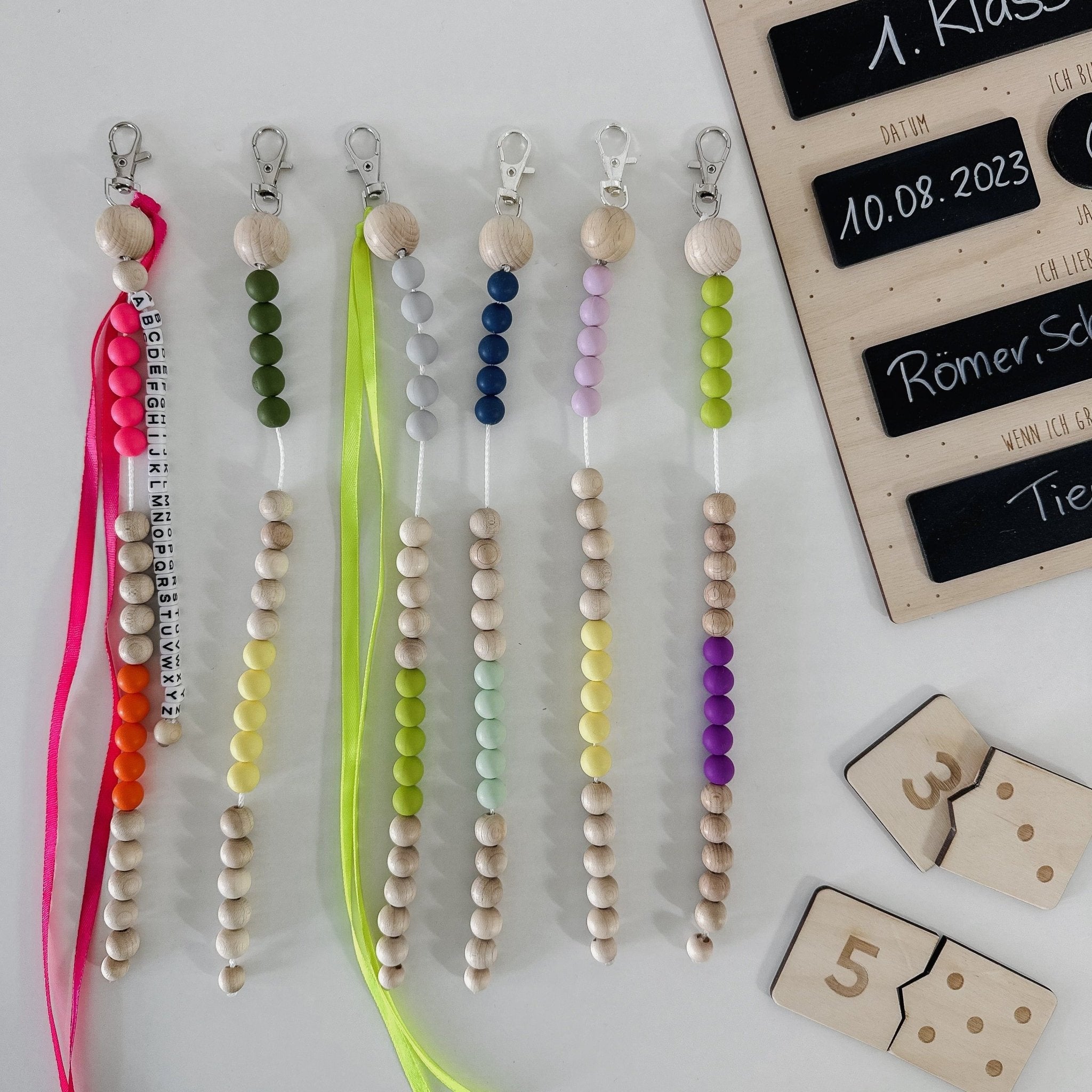Rechenkette Neonfarben Schulkind Rechenhilfe - lyllevenn-store