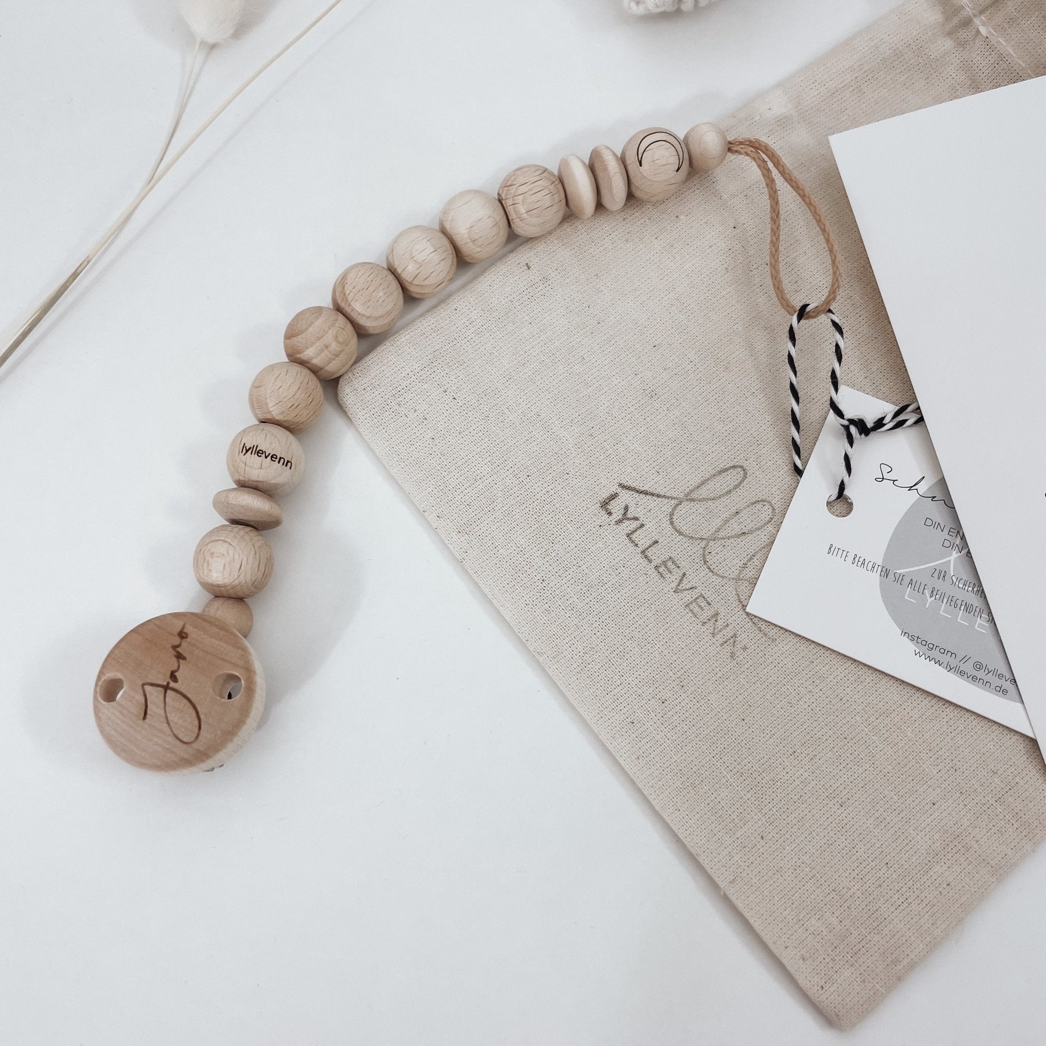 Schnullerkette | Parcifer | Schnullerhalter | naturbelassen | personalisierbar – PURE - lyllevenn-store