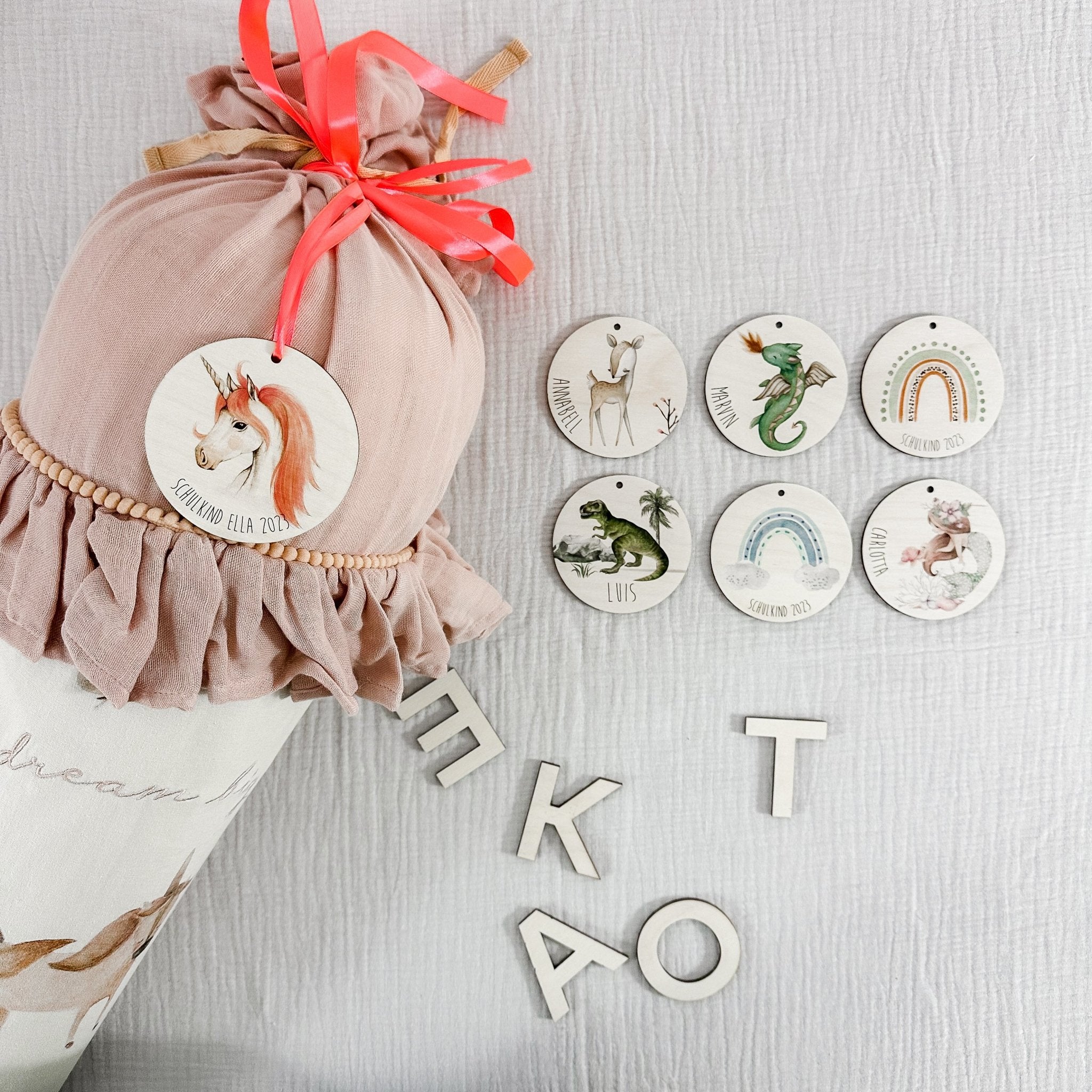 Schultüten Anhänger Motive Namensschild – Holzschild - lyllevenn-store