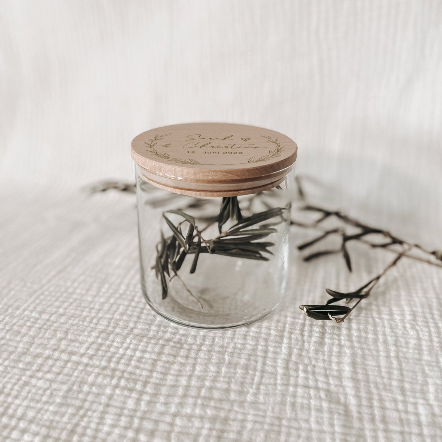 Vorratsglas, Blumen Kränze, Gast Geschenk, Hochzeitsgeschenk - HOCHZEIT - lyllevenn-store