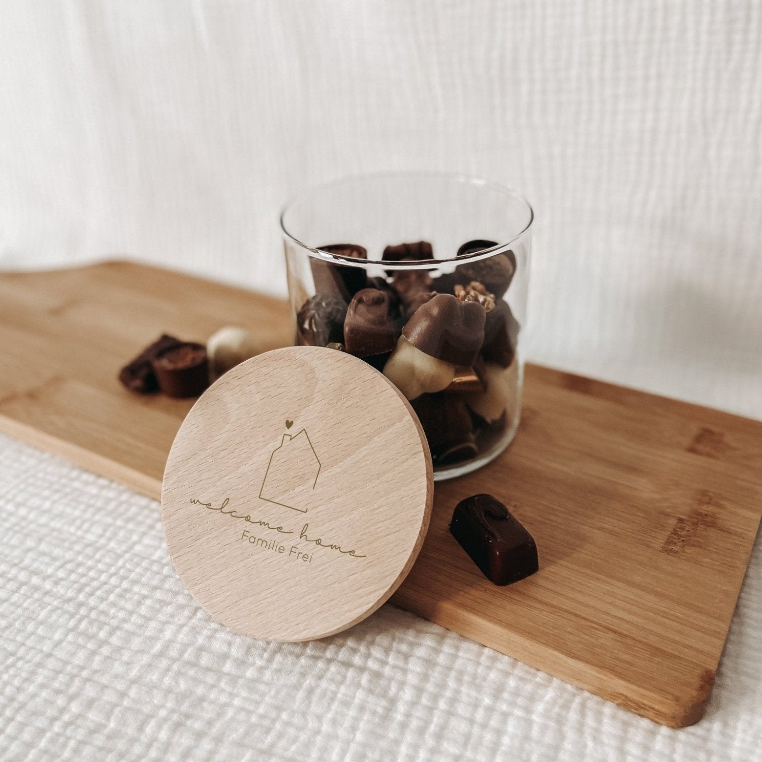 Vorratsglas, Welcome home, Glas personalisiert, Geschenk - WILLKOMMENSGESCHENK - lyllevenn-store