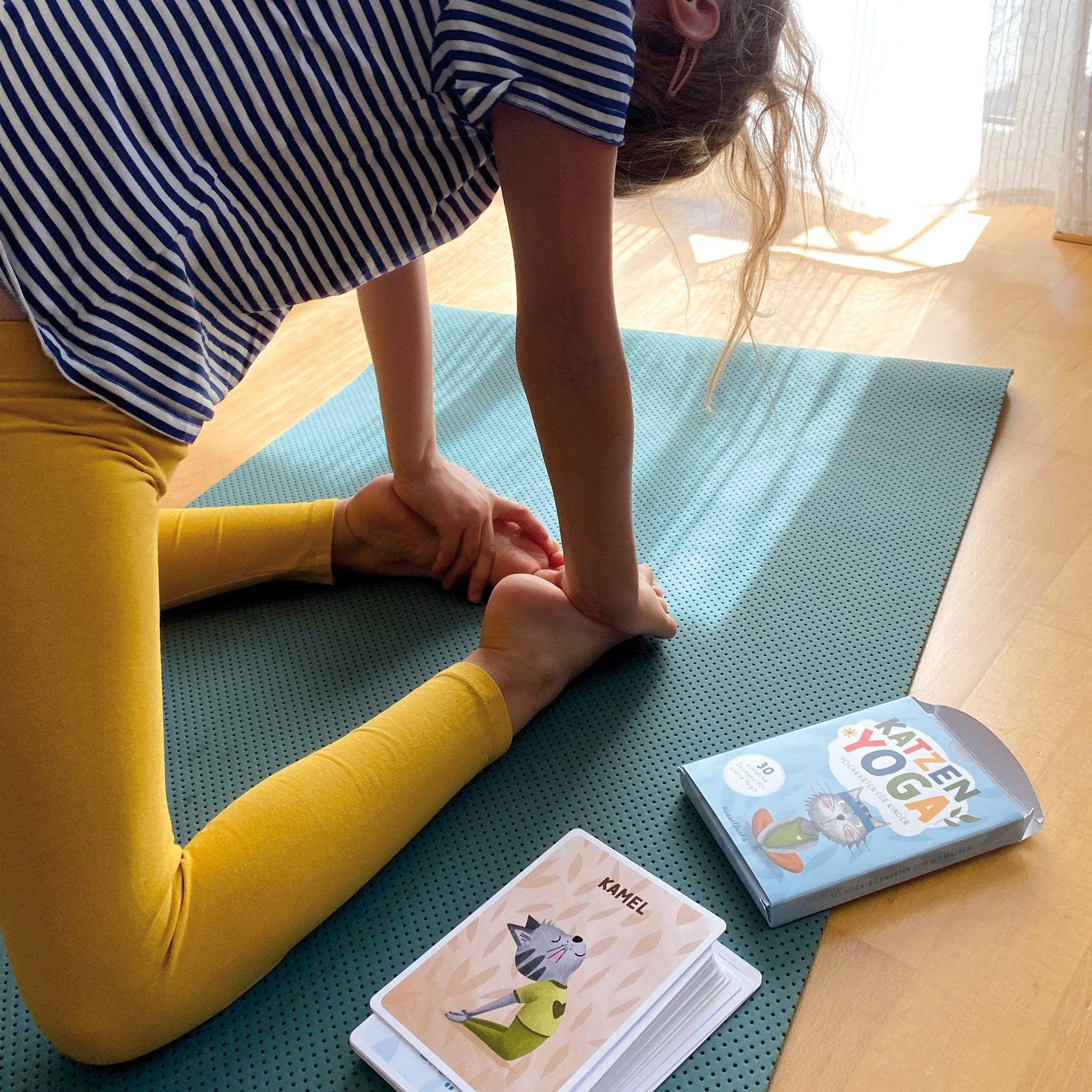 Kinderyoga, Kartenset mit Katzen – Bewegung & Entspannung mit Spaß