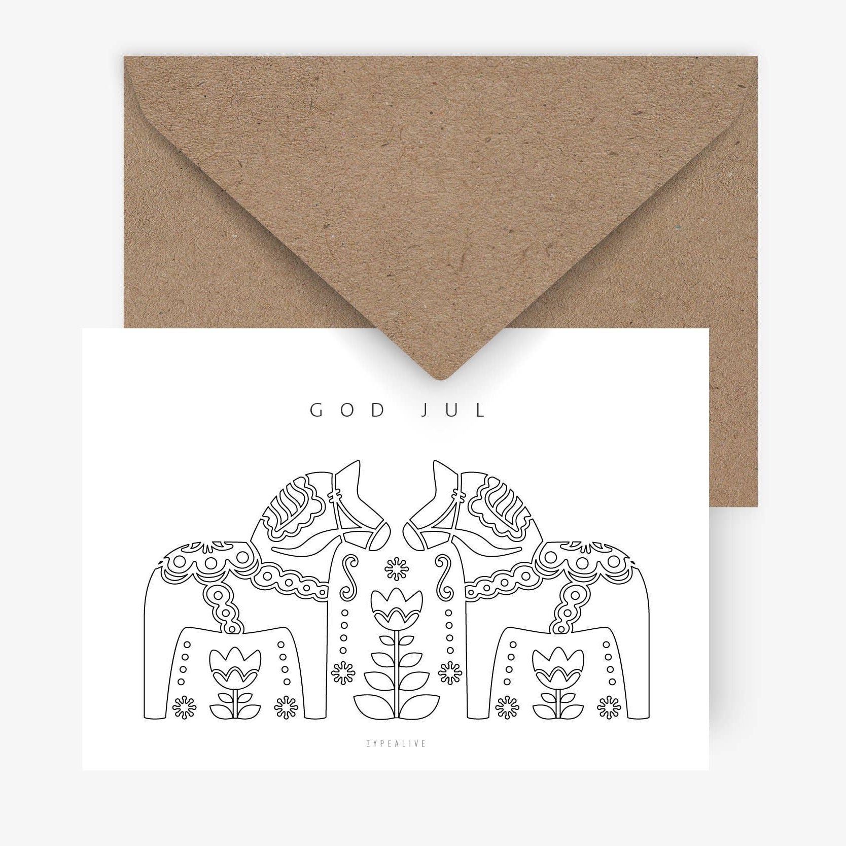 Postkarte – Dala Horses