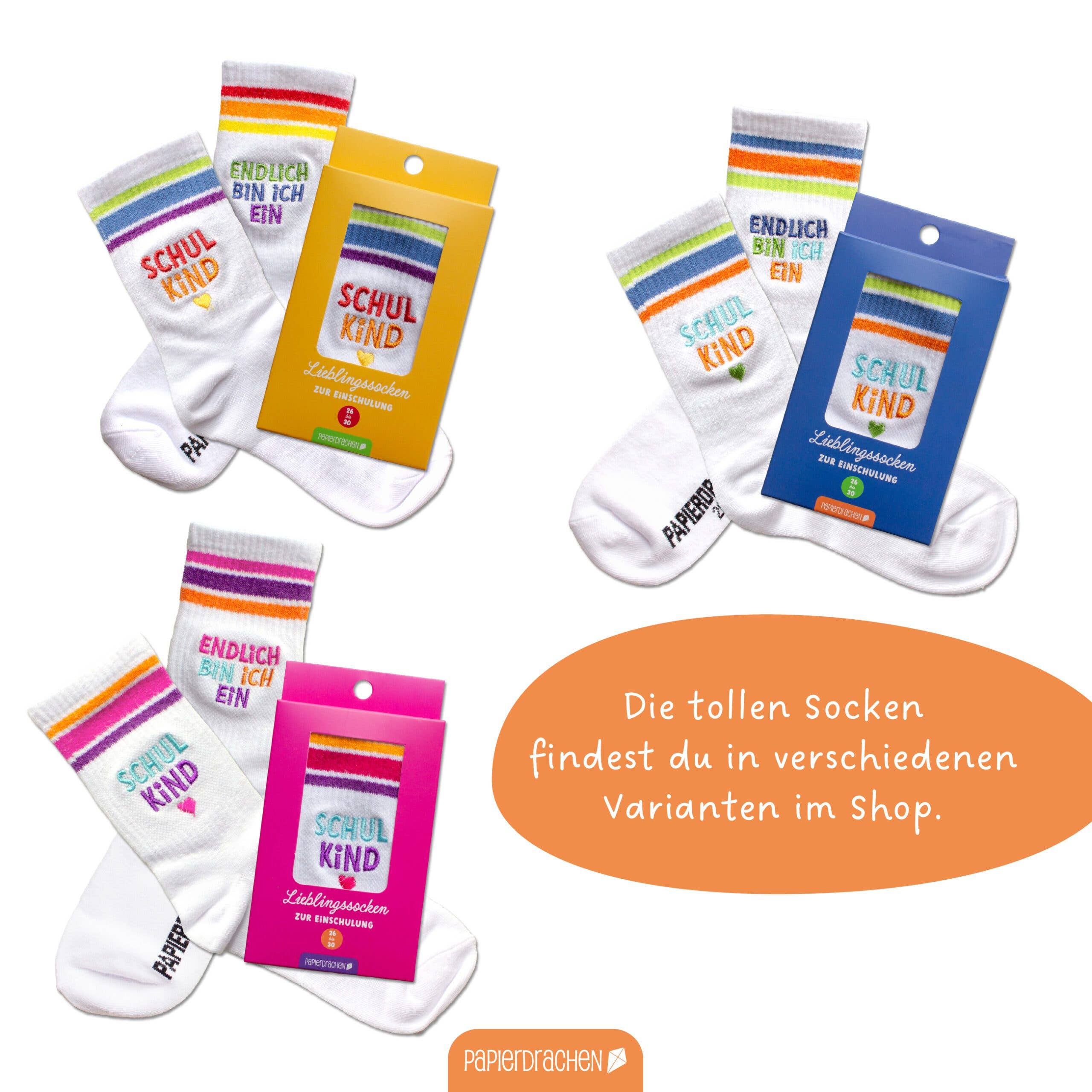 Socken bunt - zur Einschulung