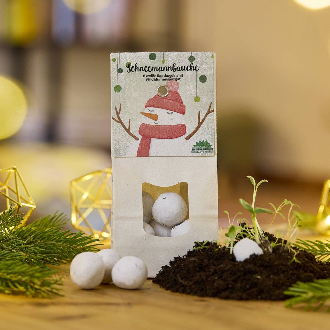 Schneemannbäuche – Weiße Saatkugeln