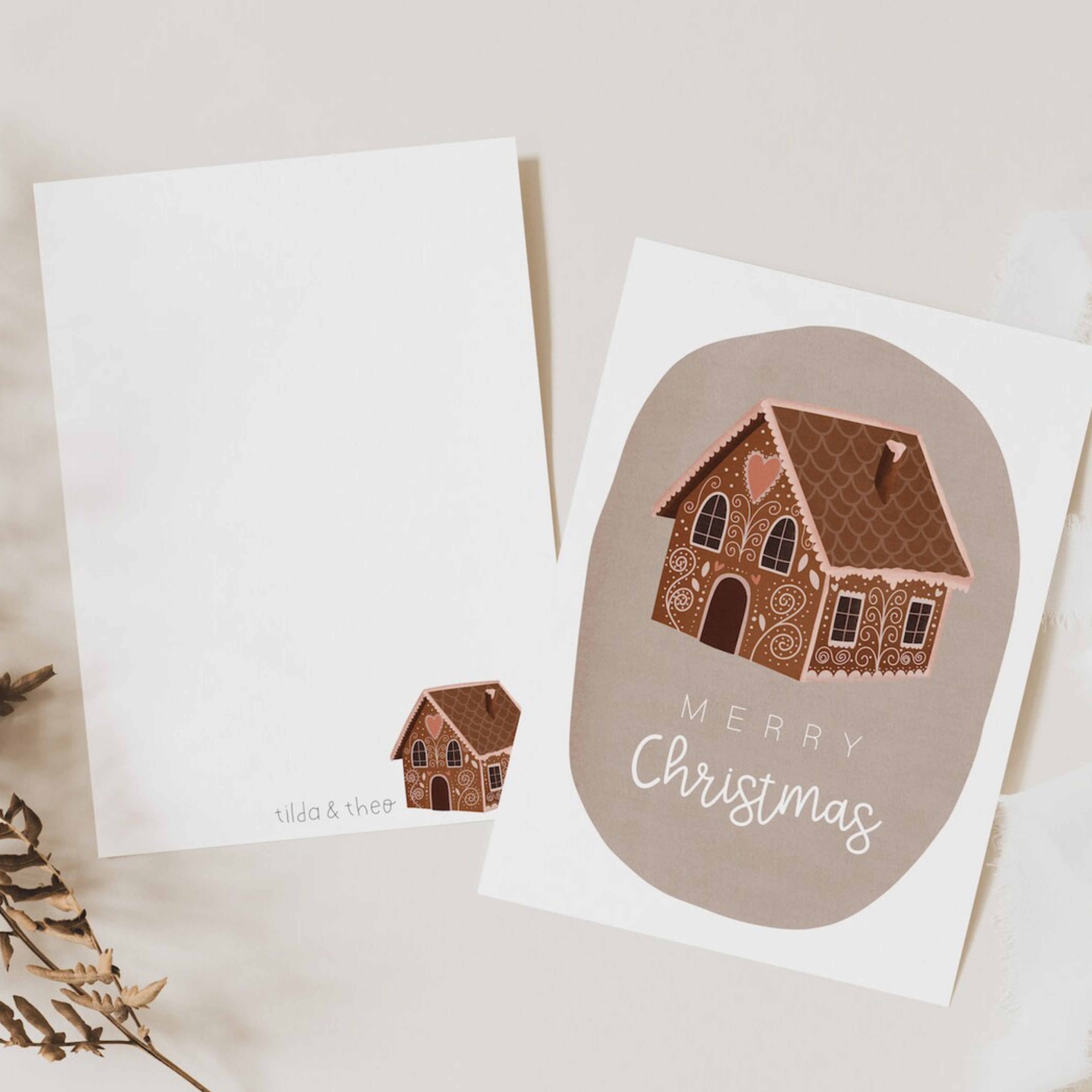 Postkarte Weihnachten - Lebkuchenhaus