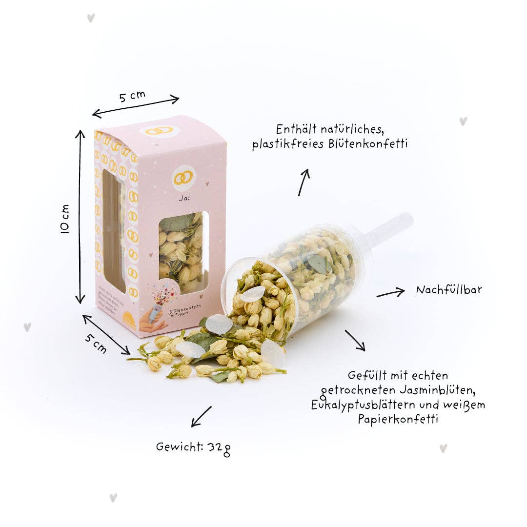 Blütenkonfetti Popper Hochzeit - Ja!