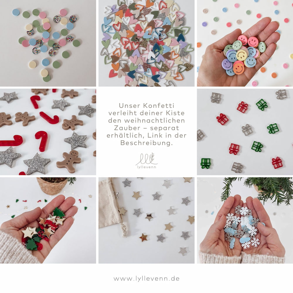 Adventskiste aus Holz mit 3D-Namen – personalisierbarer Adventskalender