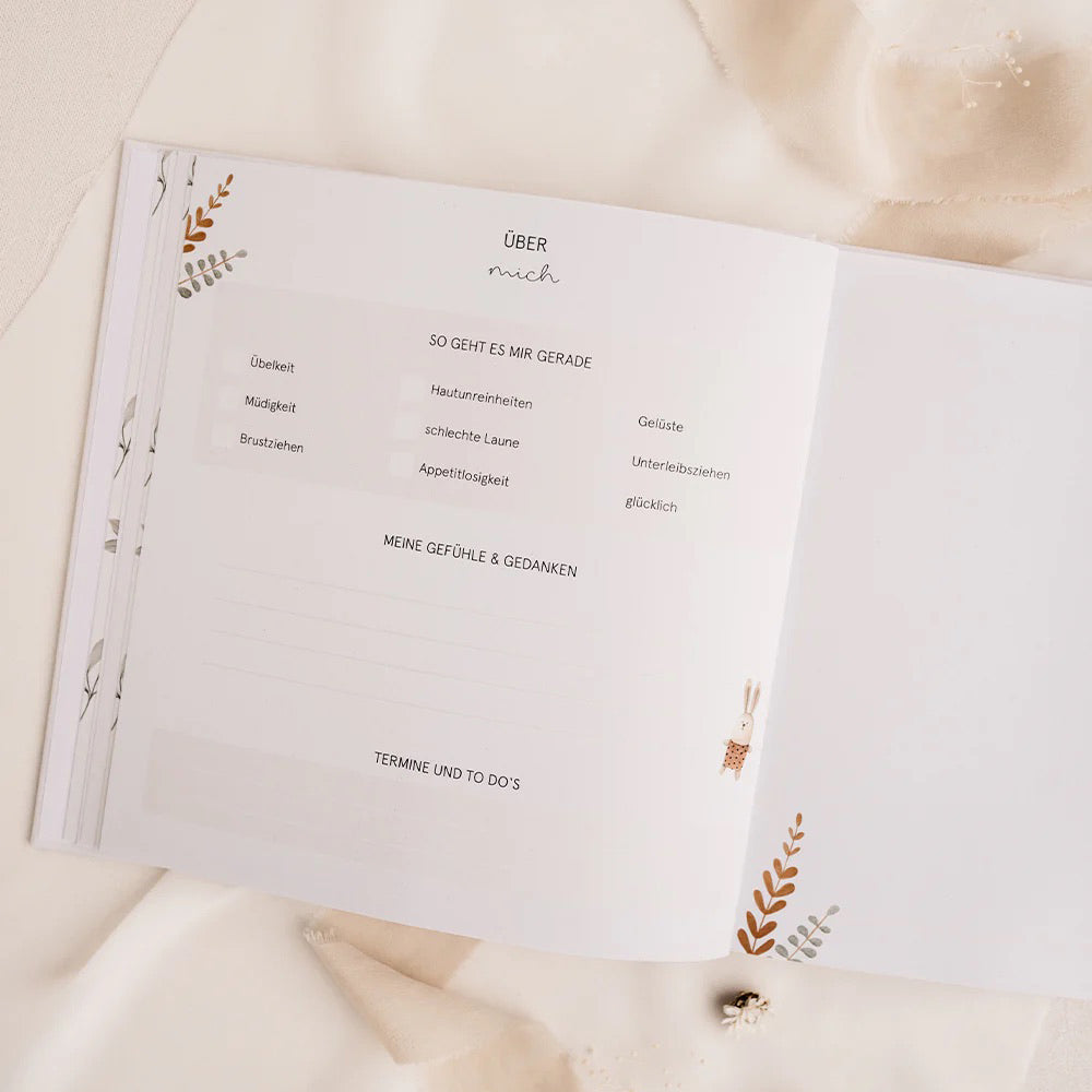 Erinnerungsbuch an meine Schwangerschaft – Meilensteine & Babybauch