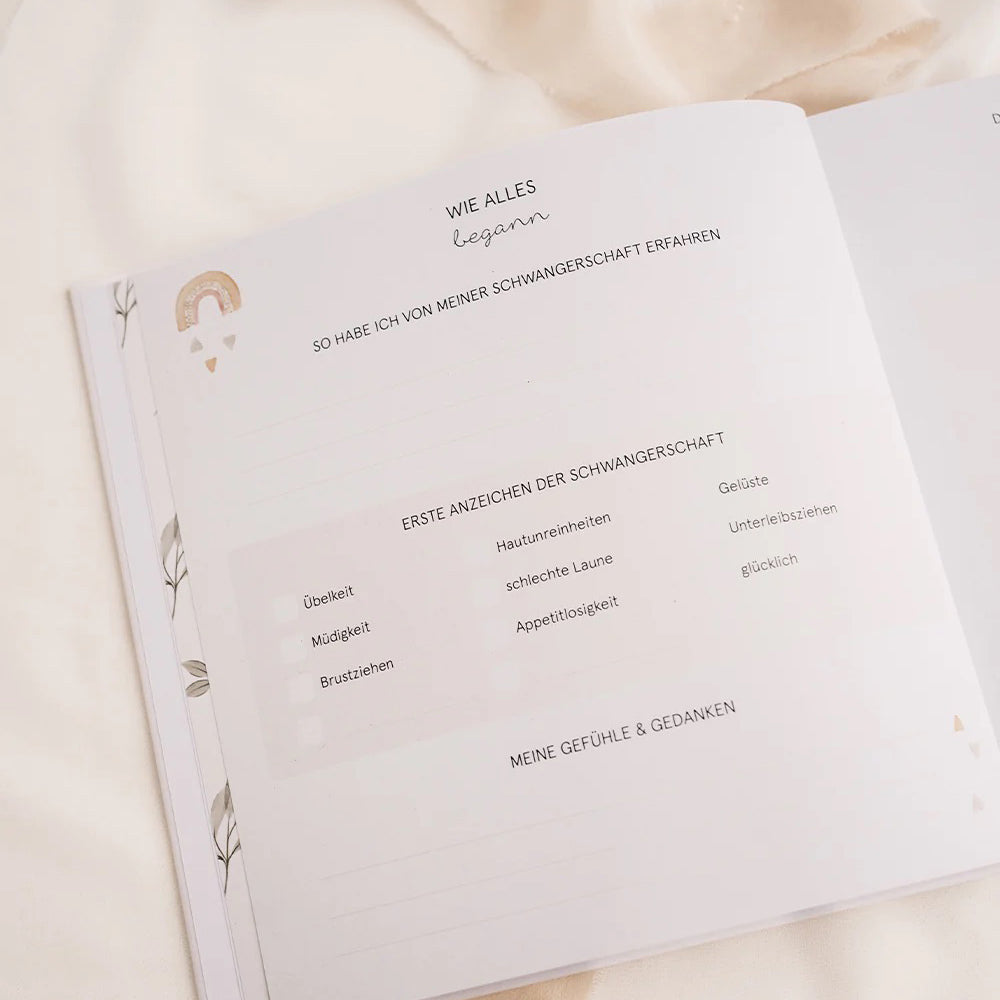 Erinnerungsbuch an meine Schwangerschaft – Meilensteine & Babybauch