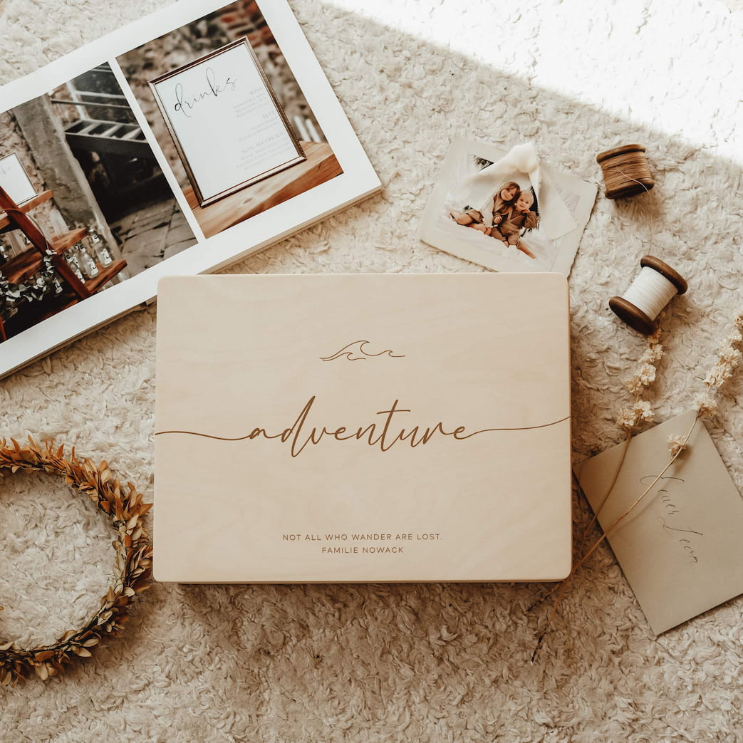 Erinnerungskiste Adventure personalisiert | Erinnerungsbox für Reisen & besondere Momente