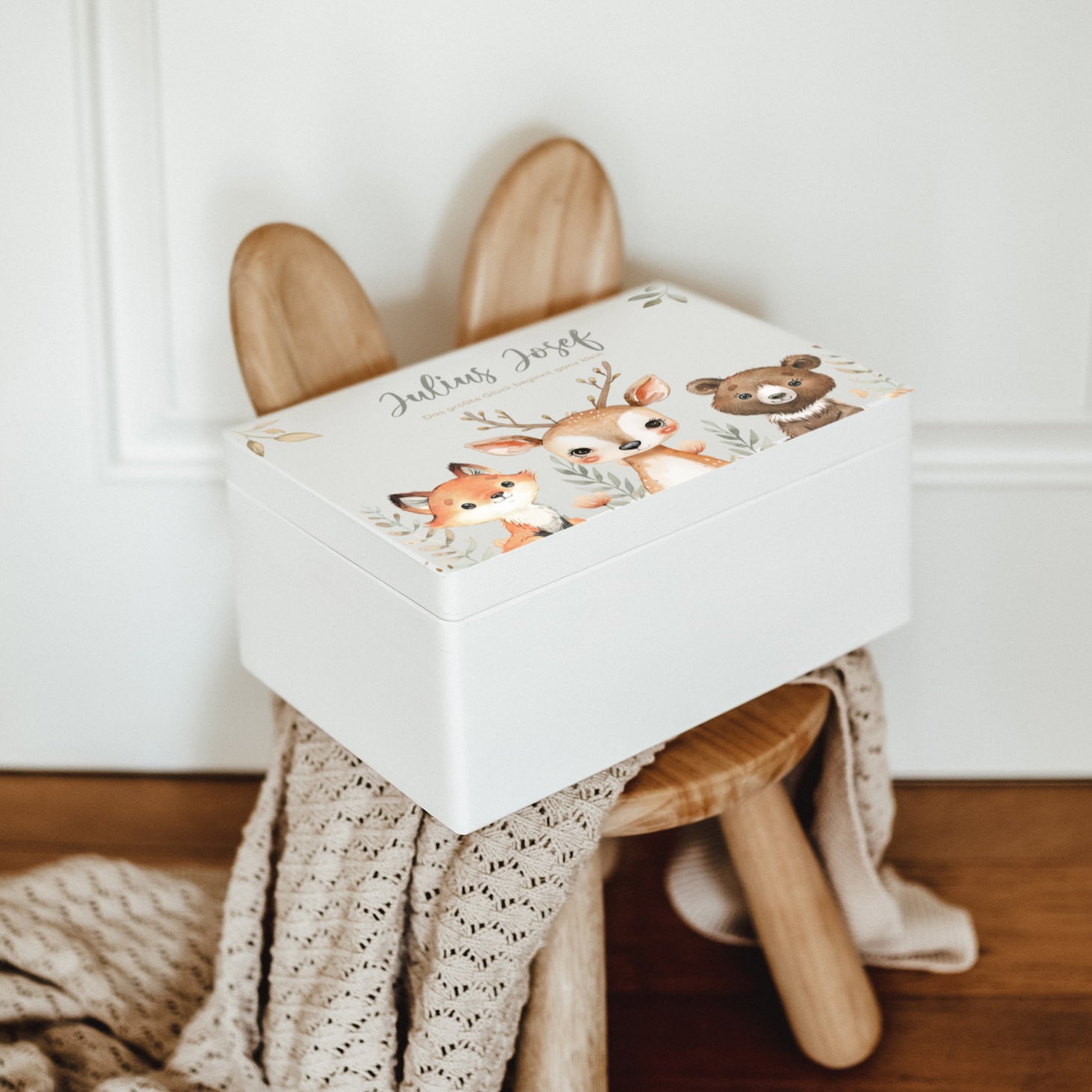 Erinnerungskiste Holz personalisiert – Forest Trio