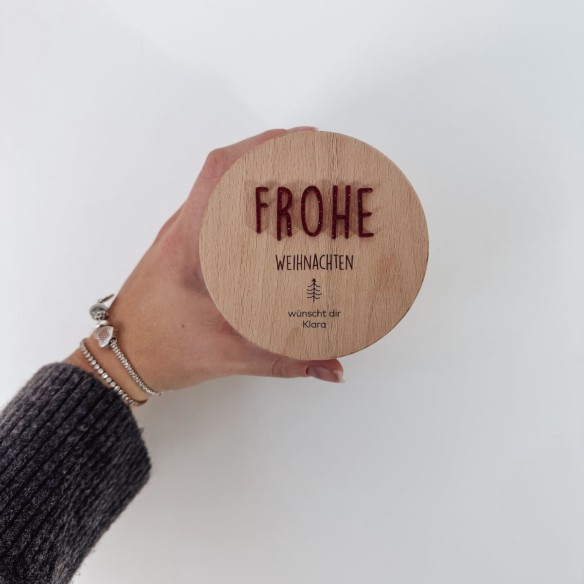 Personalisiertes Vorratsglas - 3D Schrift Frohe Weihnachten