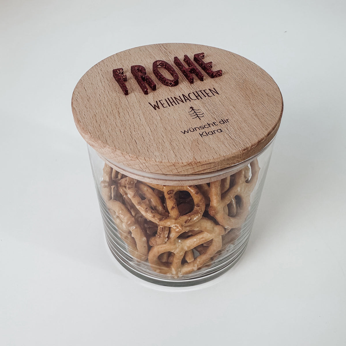 Personalisiertes Vorratsglas - 3D Schrift Frohe Weihnachten