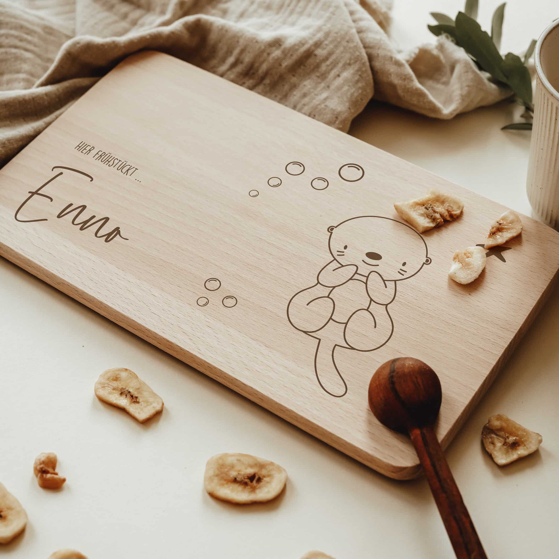 Personalisiertes Frühstücksbrettchen - Otter
