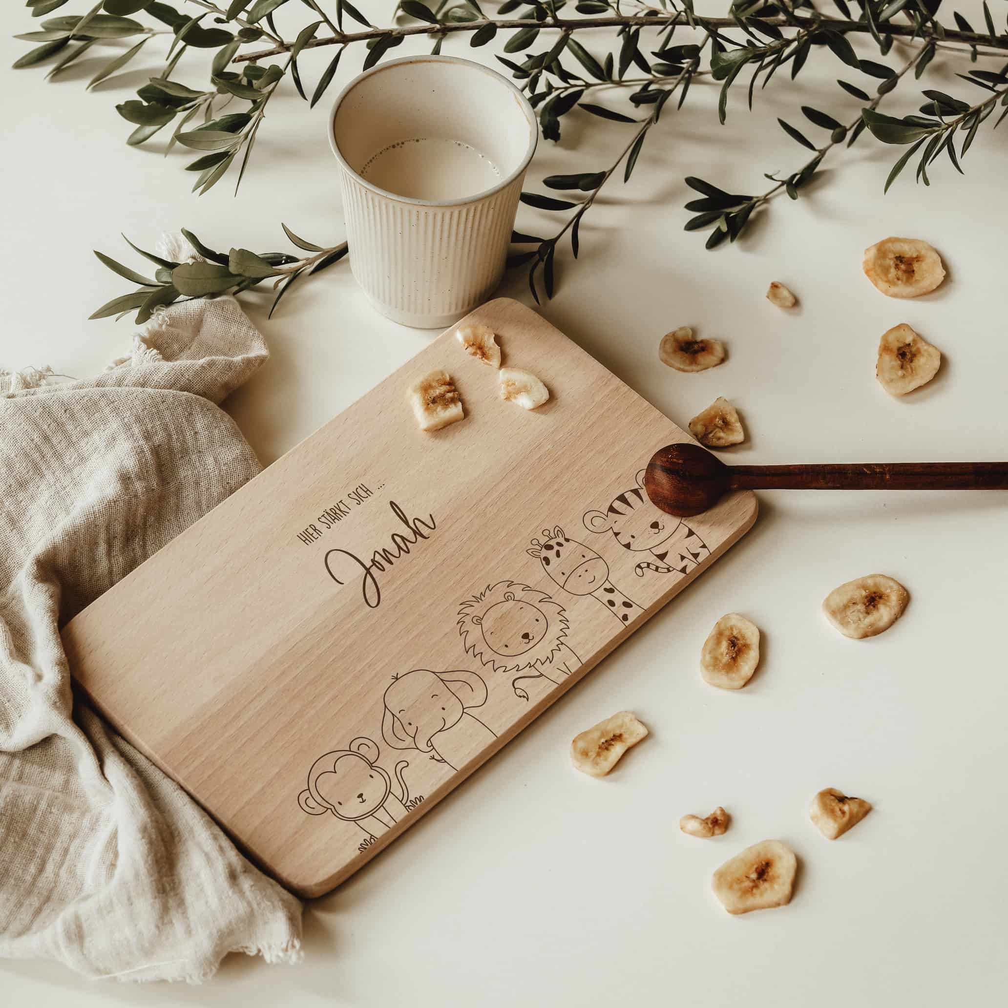 Personalisiertes Frühstücksbrettchen - Safari