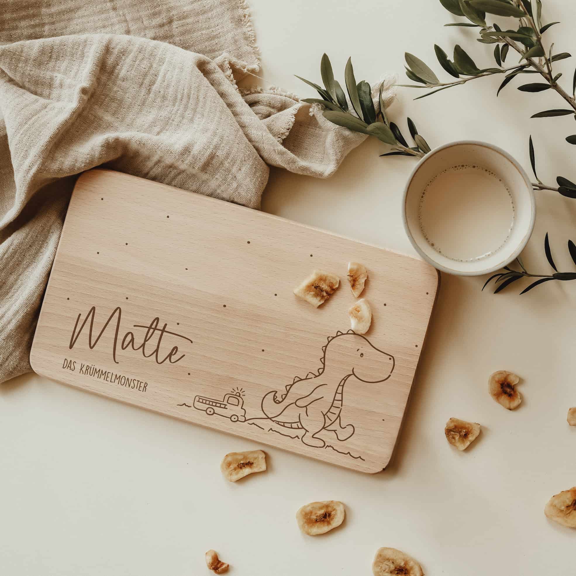 Personalisiertes Frühstücksbrettchen - Dino