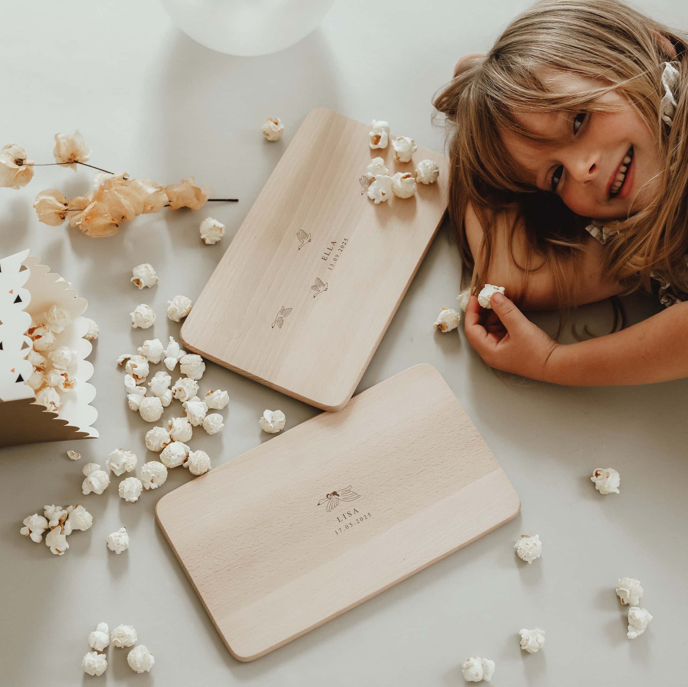 Personalisiertes Frühstücksbrettchen - Gänse