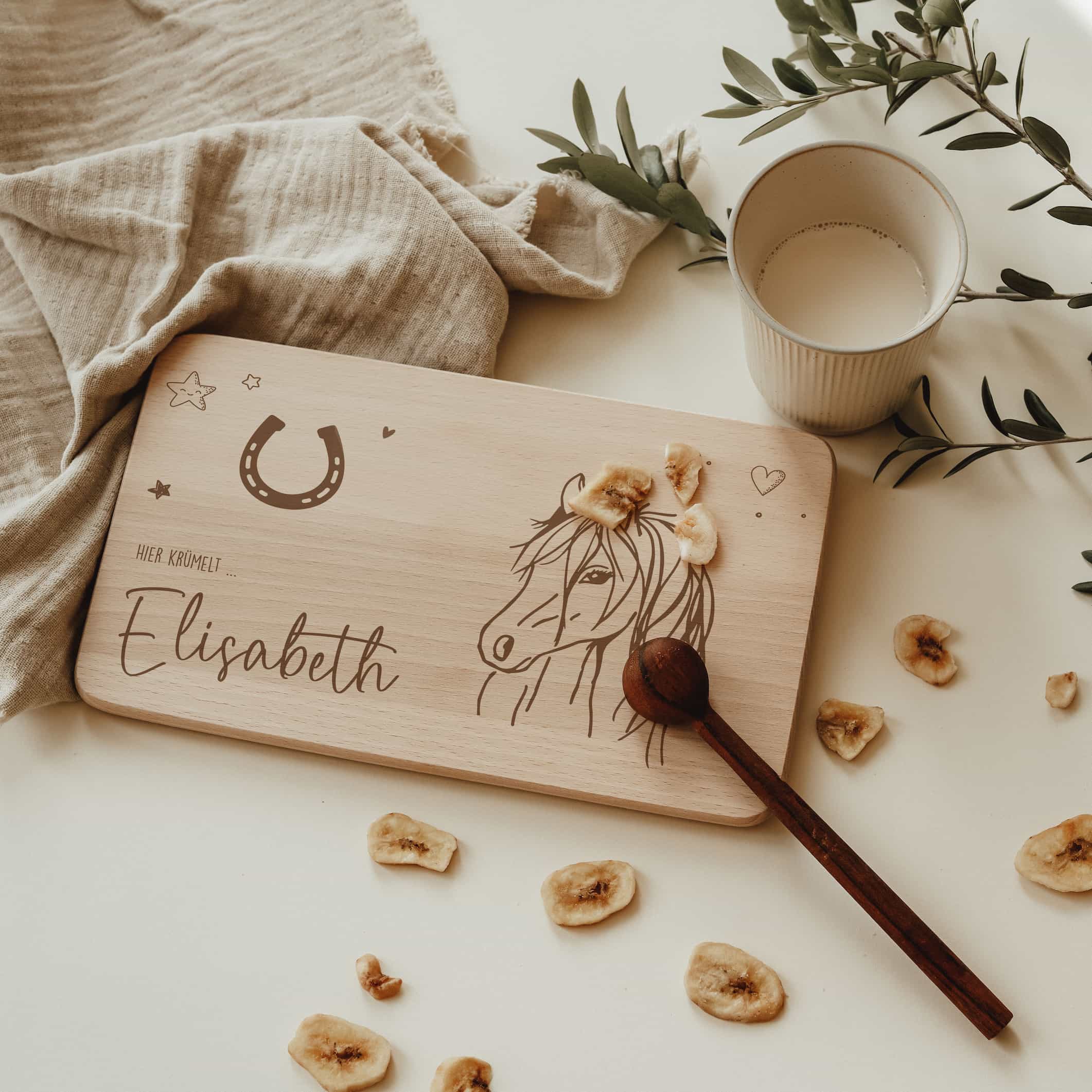 Personalisiertes Frühstücksbrettchen - Pferd