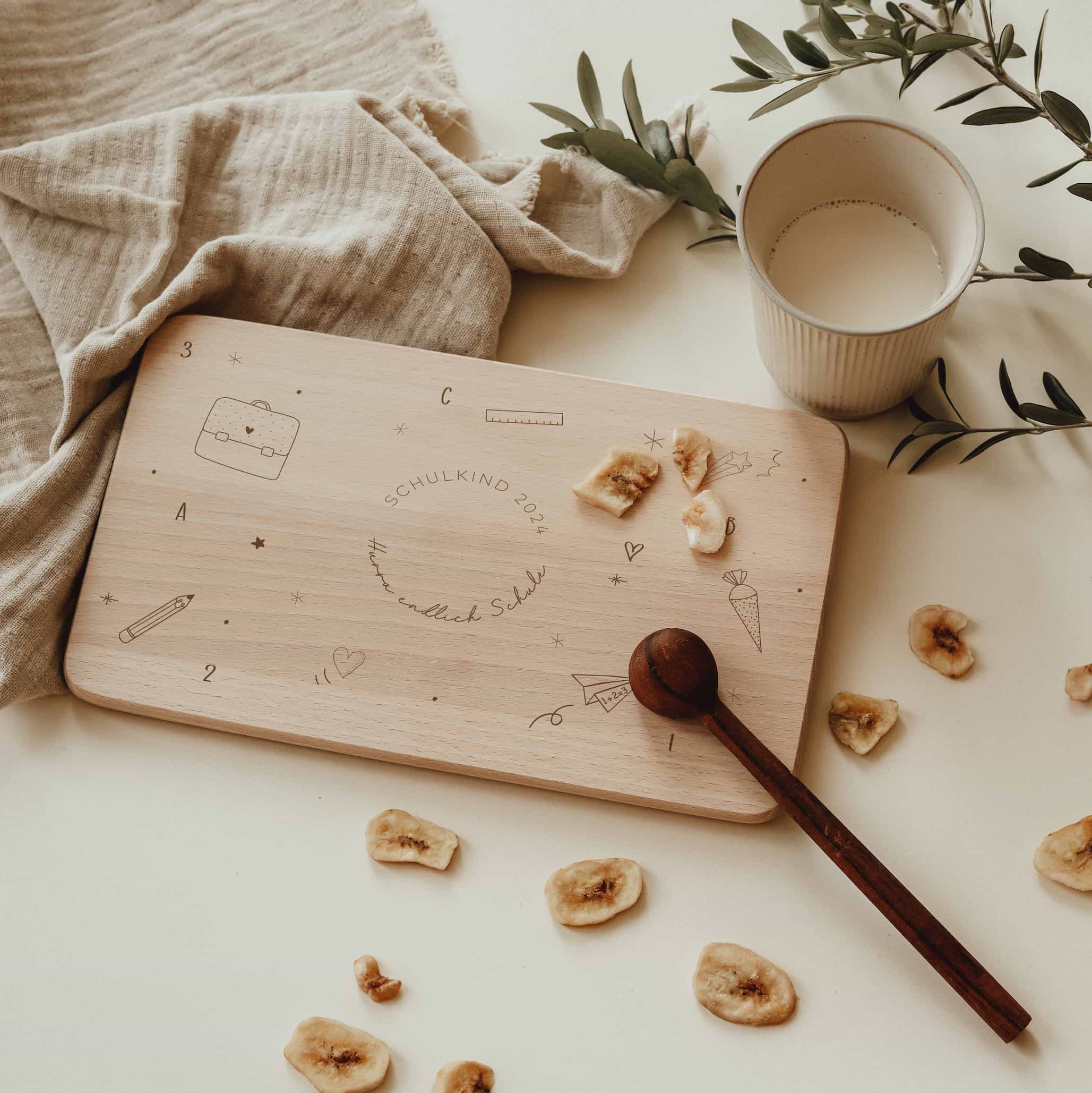 Personalisiertes Frühstücksbrettchen - Schulkind