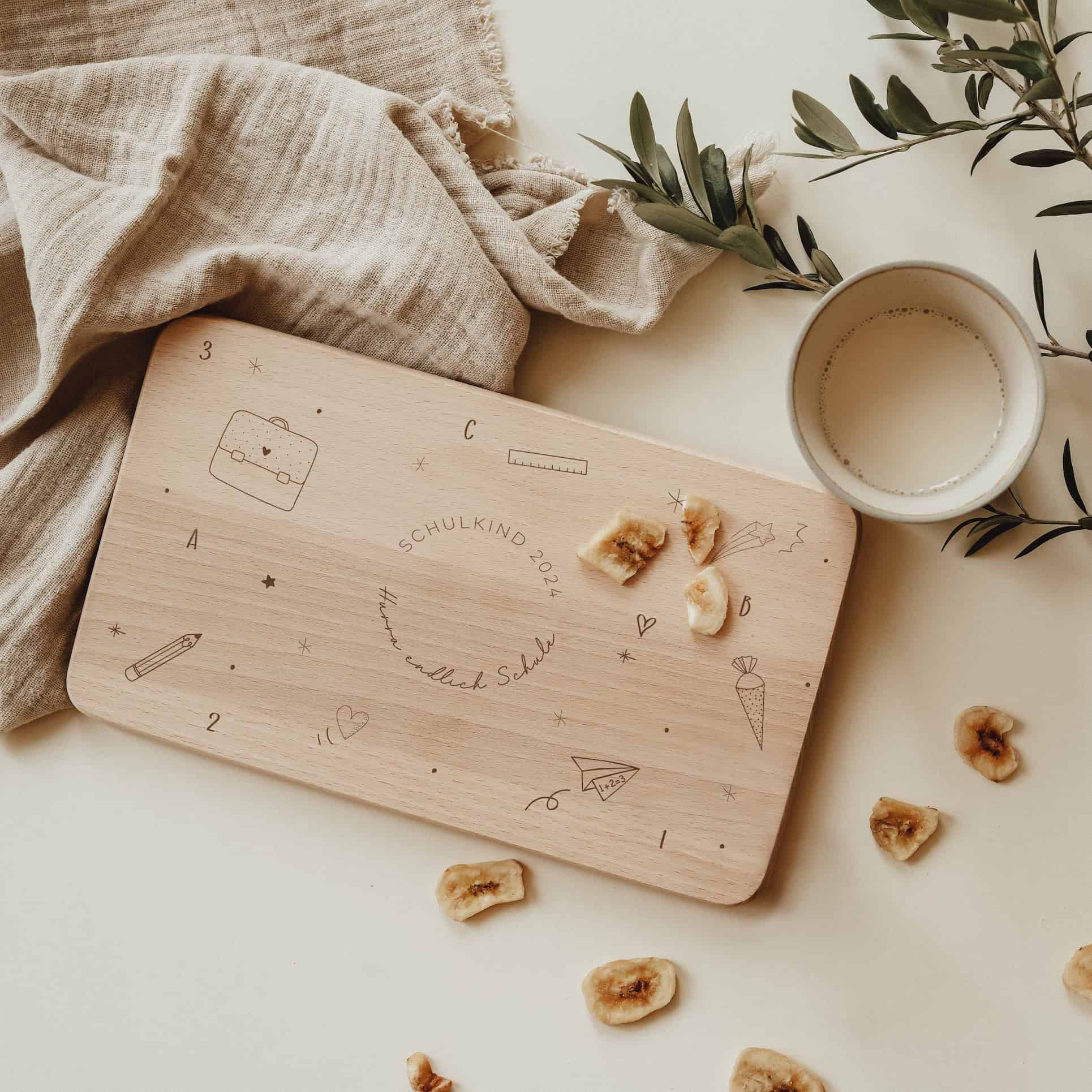 Personalisiertes Frühstücksbrettchen - Schulkind