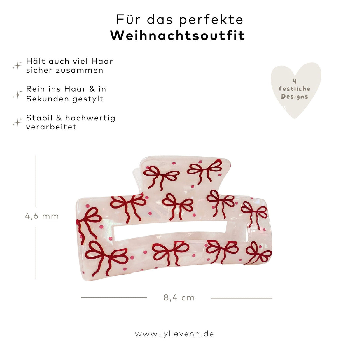 Haarklammer Weihnachten – eckig