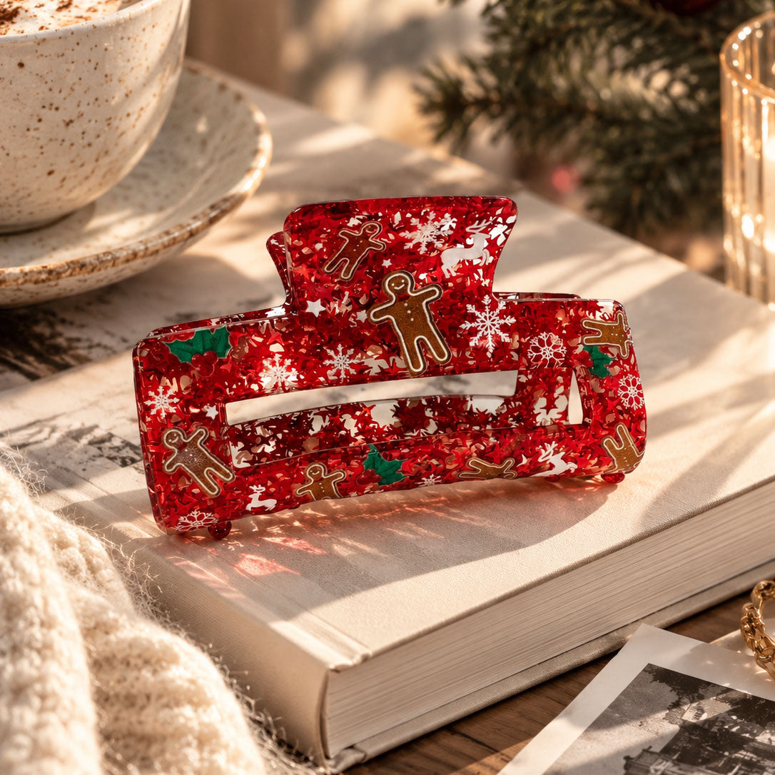 Haarklammer Weihnachten – eckig