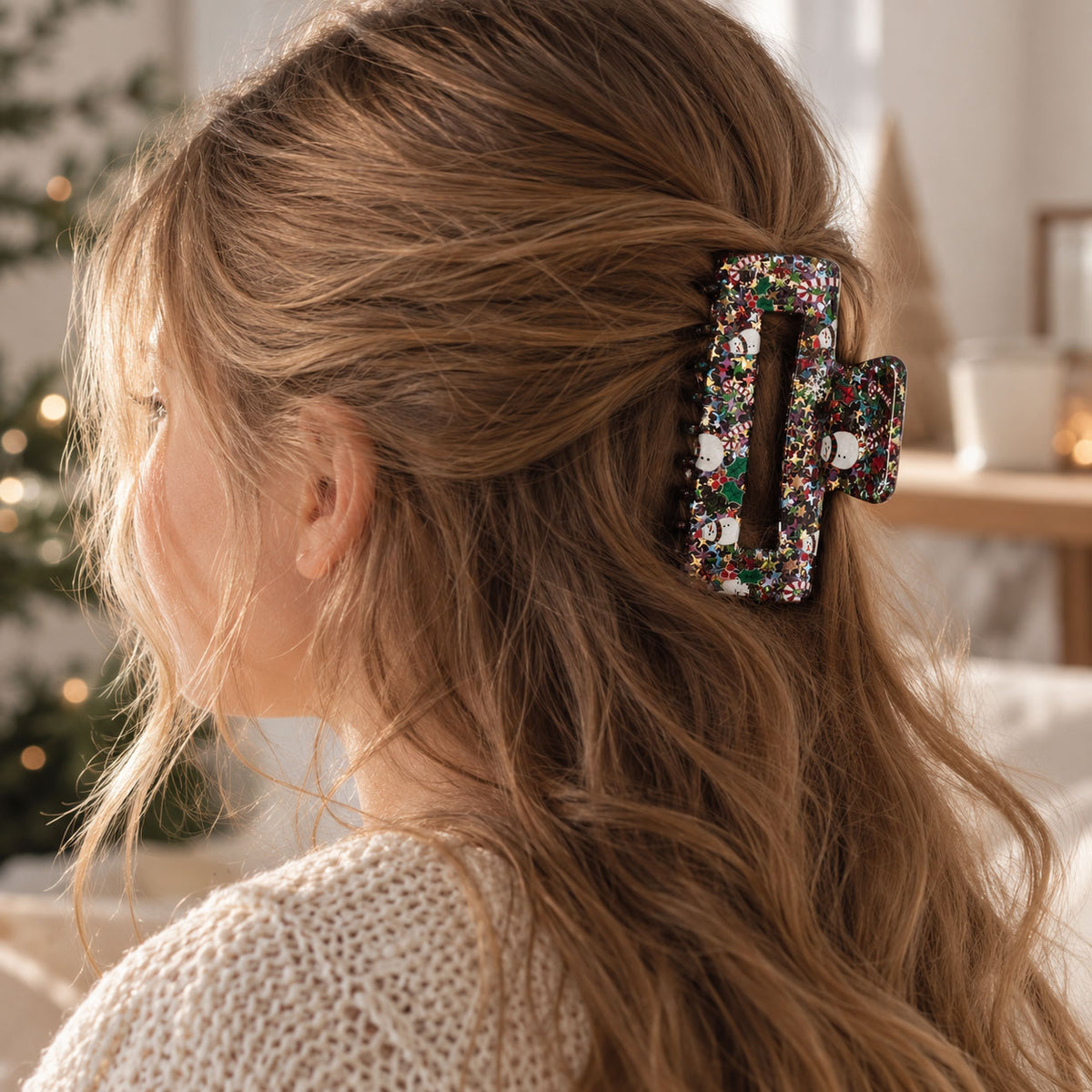 Haarklammer Weihnachten – eckig